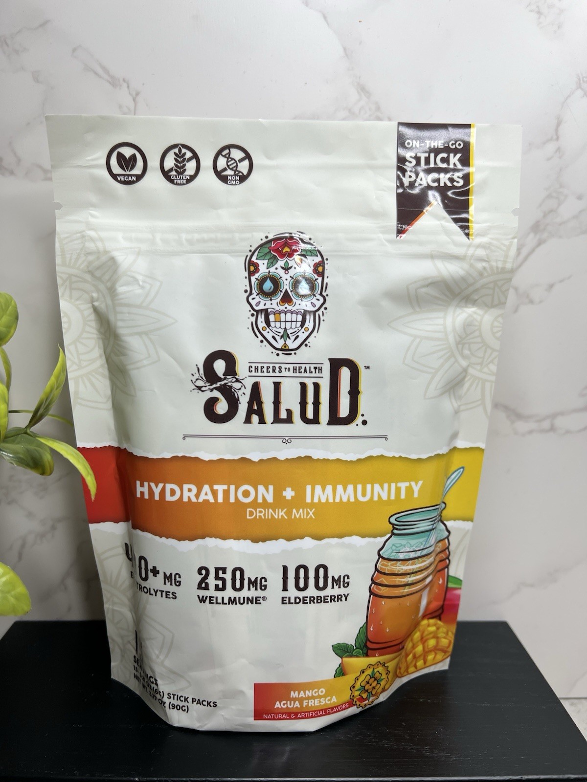 Salud Hydration+Immunity Electrolyte Drink Mix Mango Agua Fresca 15 Exp 06/26
