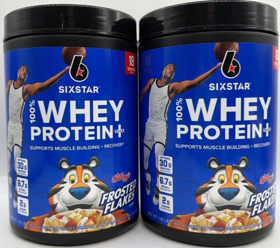2PK SixStar Why Protein + Recovery ~ Frosted Flakes ~ 1.81 LBS EA ~ EXP 12/27