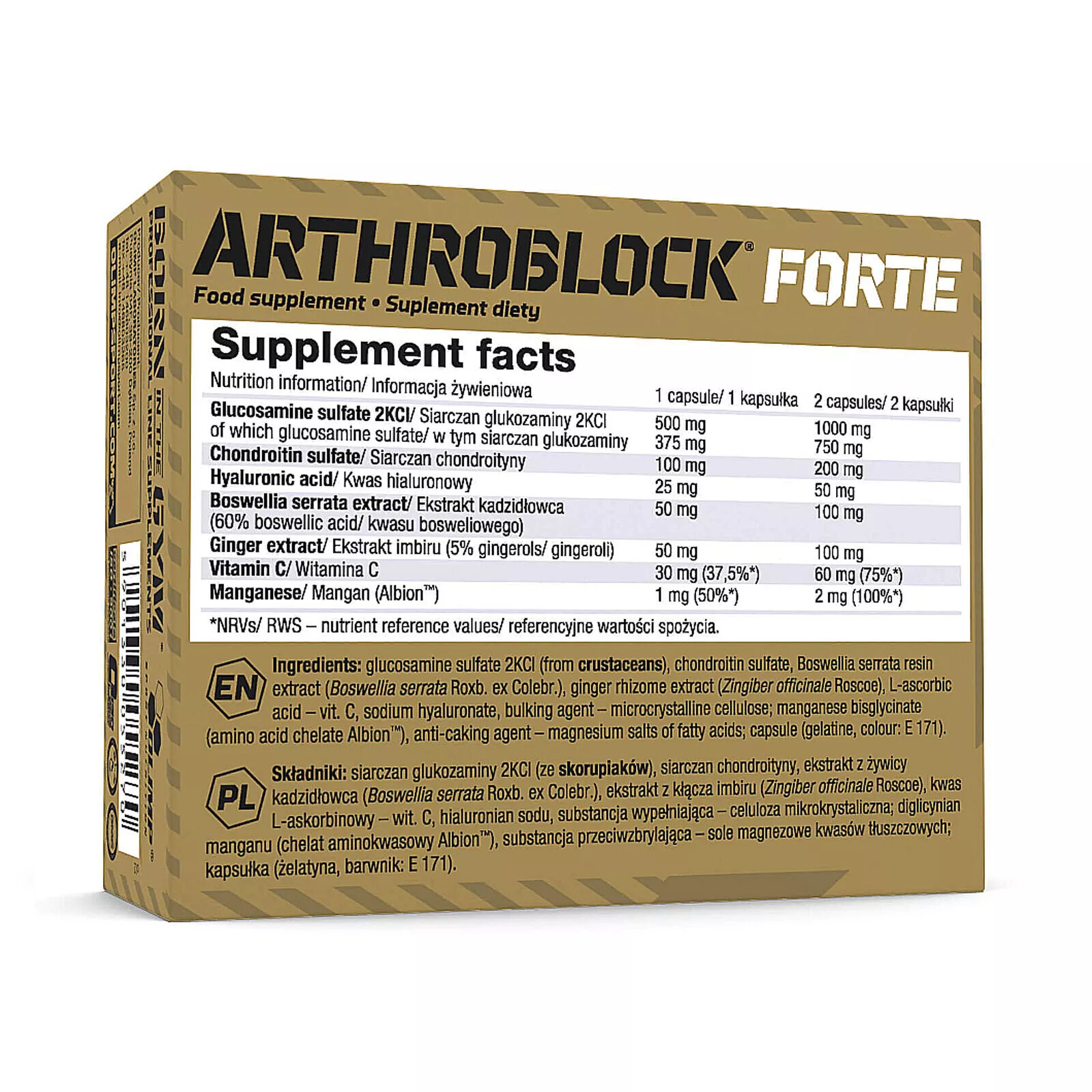 Arthroblock Forte 60-180Cap Joint Support Health Recovery Pain Relief Supplement