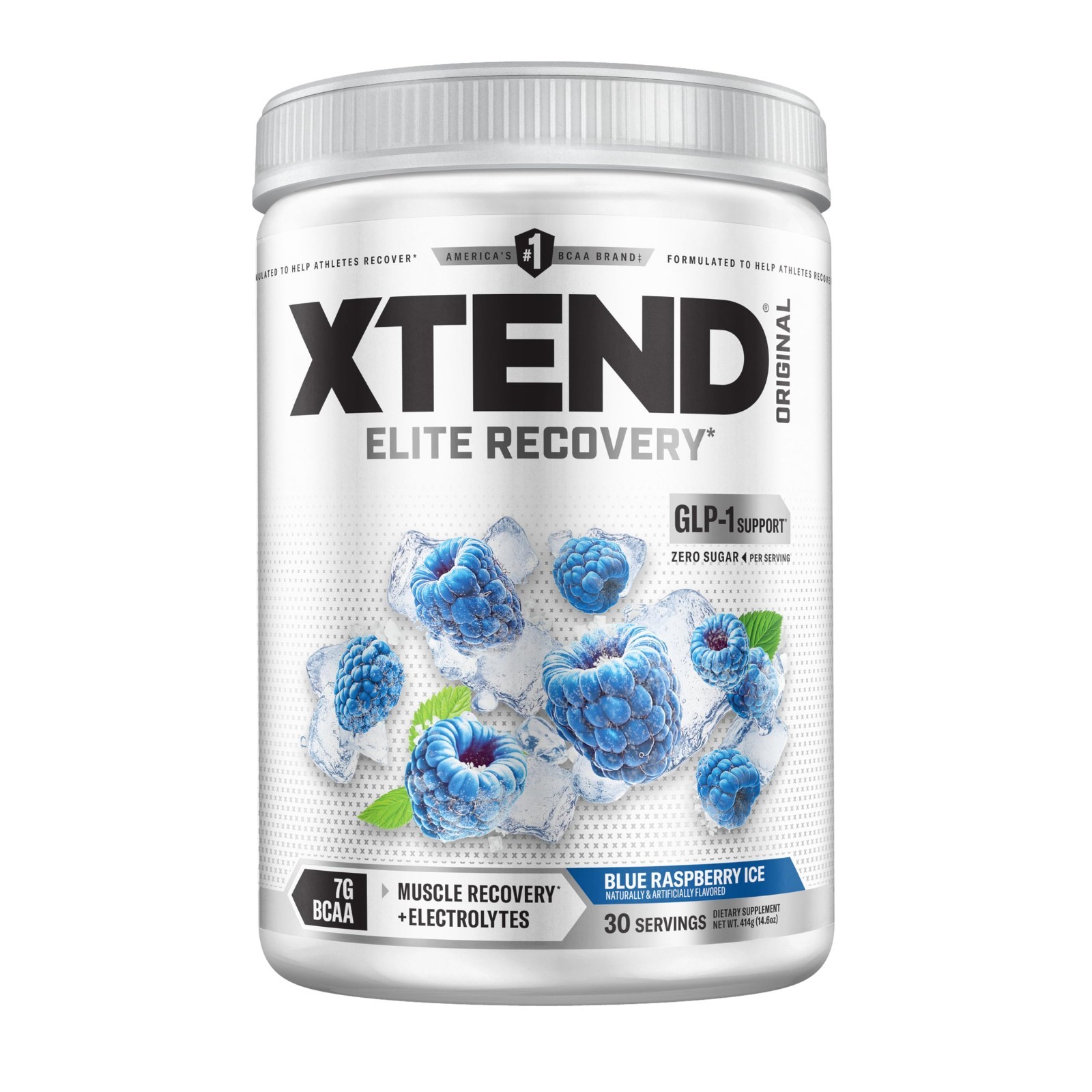 BCAA Powder for Muscle Recovery & Hydration, 7g BCAAs, Sugar-Free, Blue Raspberr