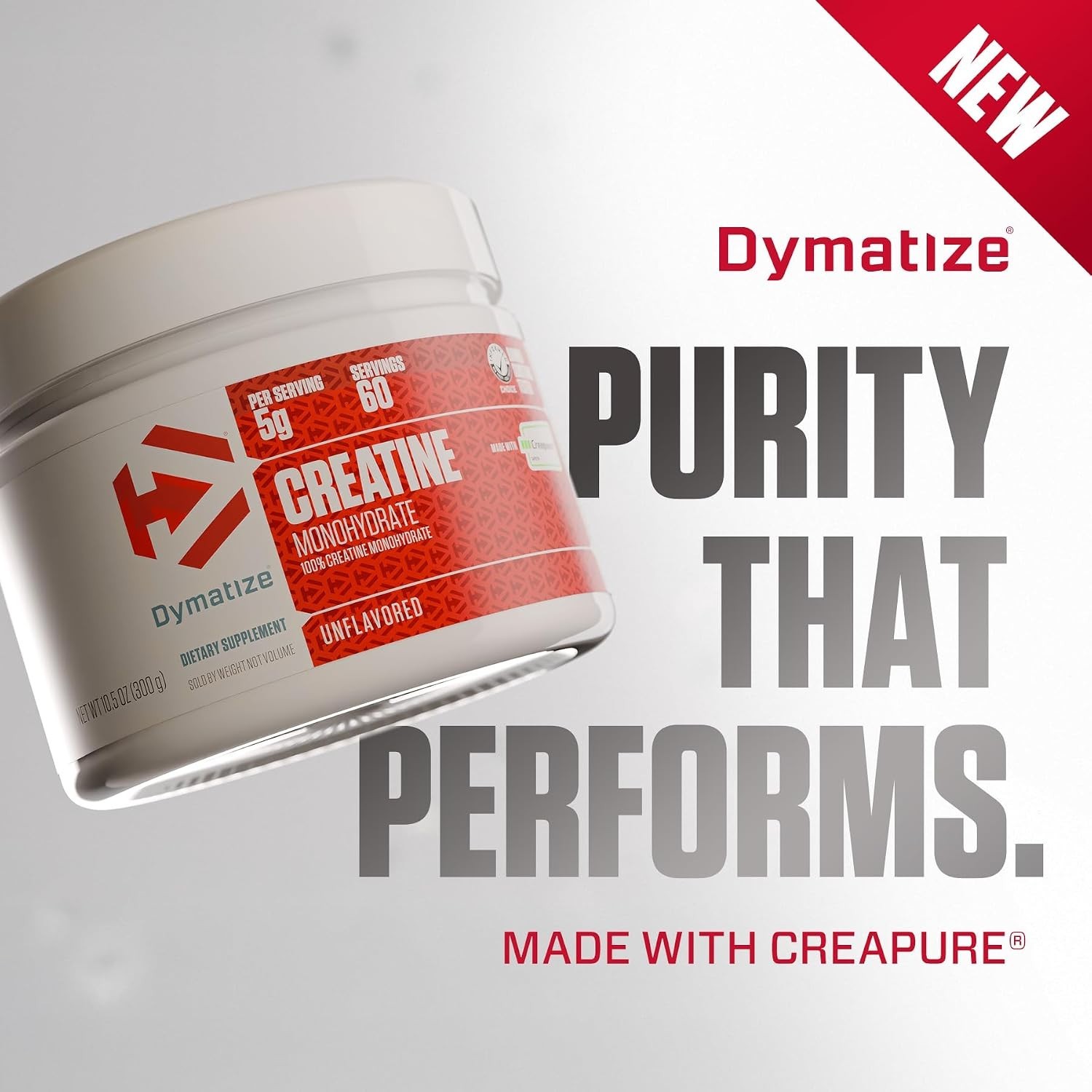 Dymatize Creatine Monohydrate Powder Creapure 300g 60 Servings Gluten Free