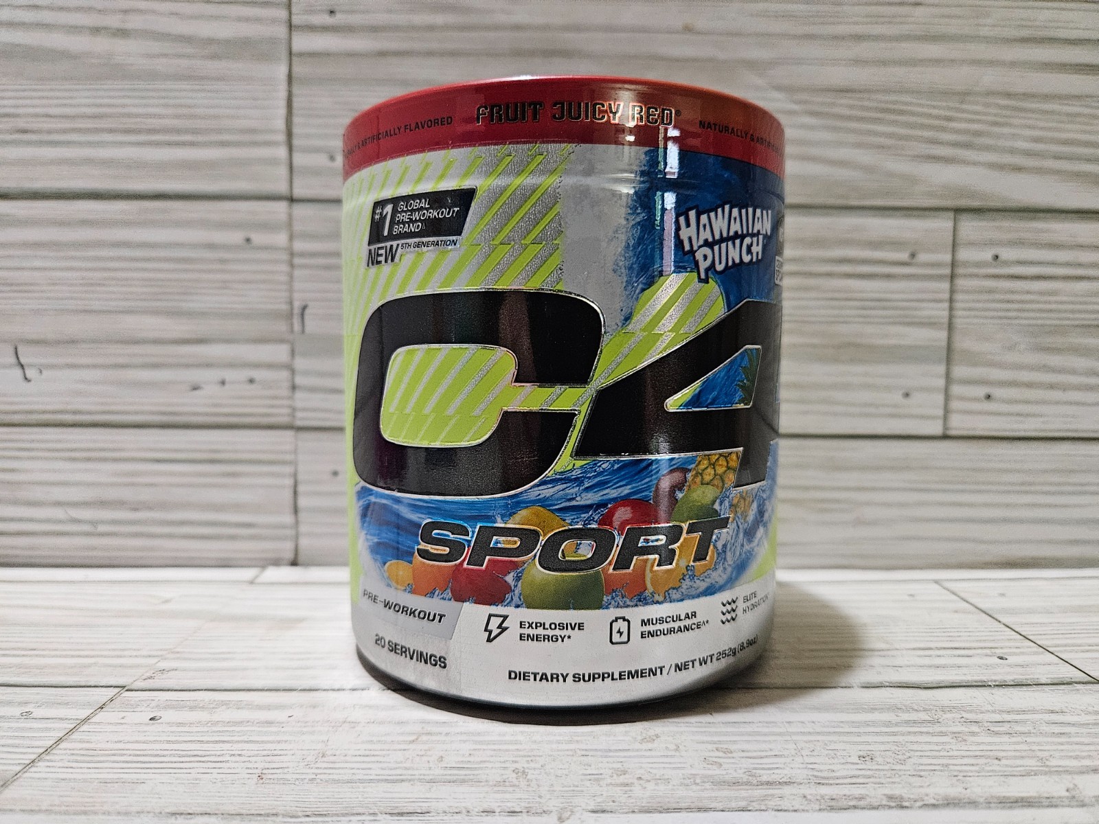 C4 Sport Pre-Workout Hawaiian Punch Fruit Juicy Red 20 Servings 8.9oz 4/2027