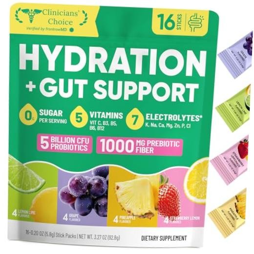 2-in-1 Hydration Packets + Gut Health 1 Pound (Pack of 1) V1-Variety
