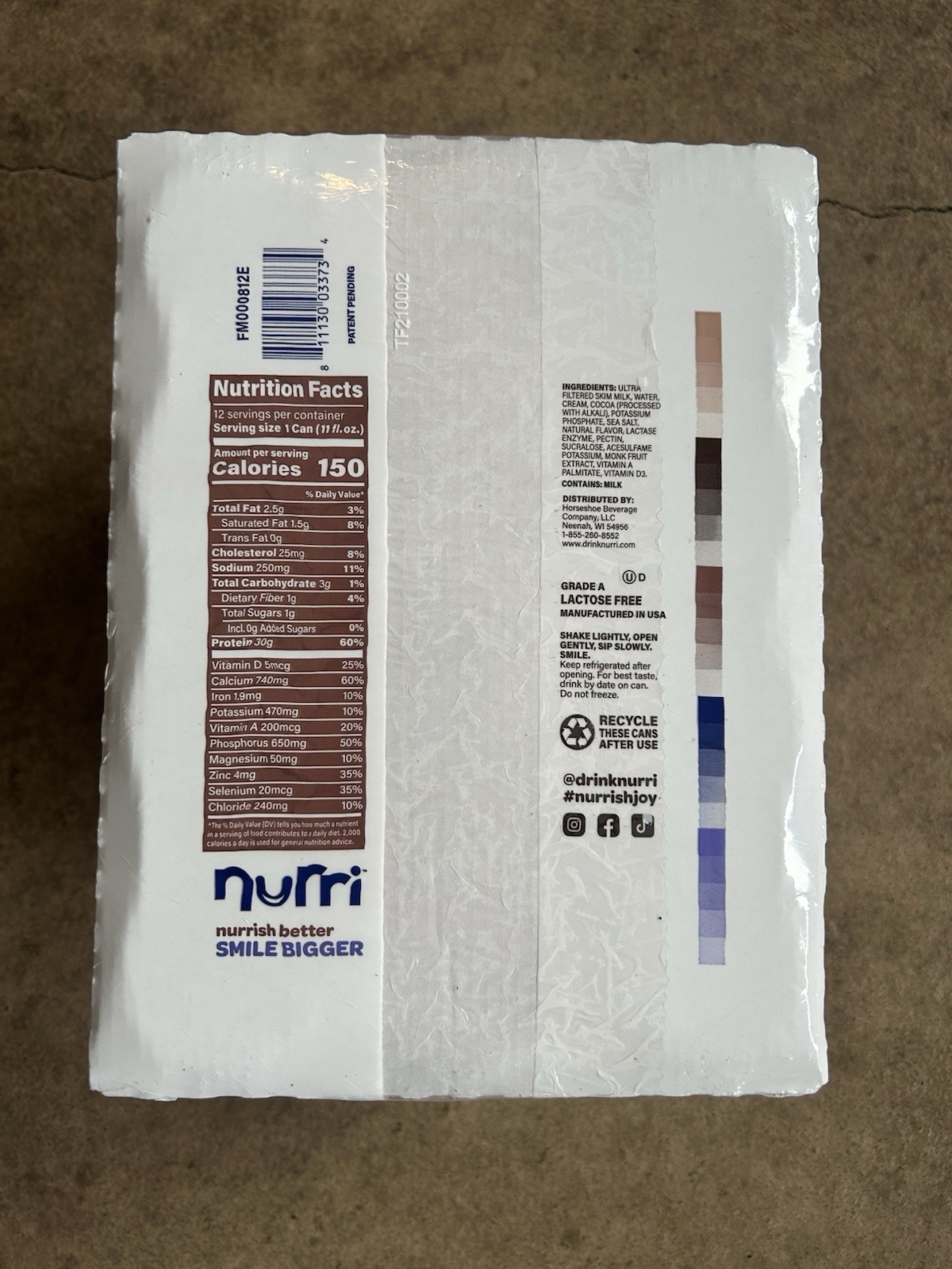 Nurri – 30g Protein Ultra Filtered Milk Shake – Low Sugar, 150 Calories 12 Pack