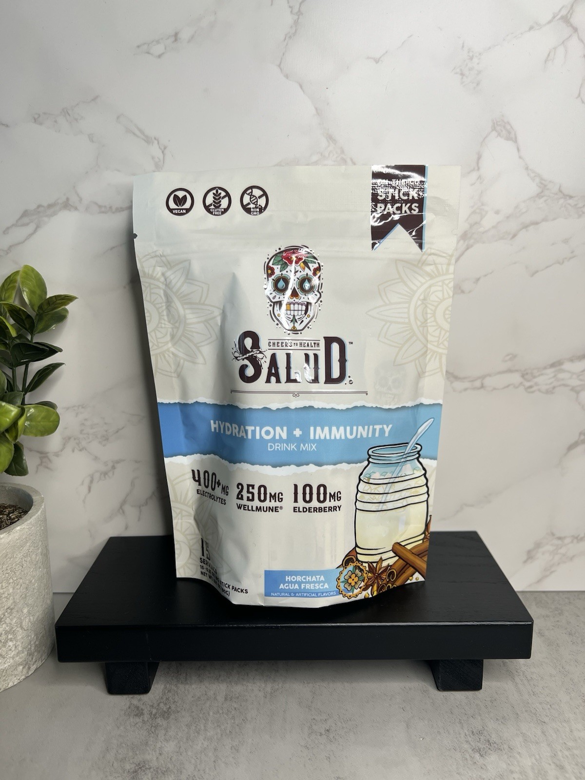 Salud Hydration+Immunity Electrolyte Drink Mix Horchata Agua Fresca 15 Exp 09/26