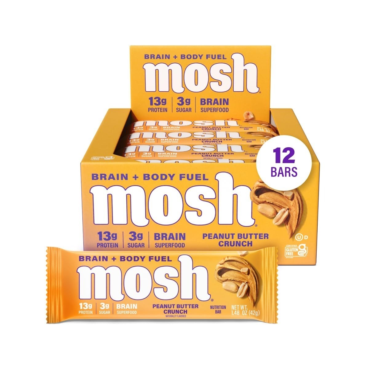 MOSH Keto Protein Bars Variety Pack – High Fiber, Low Carb, Gluten Free