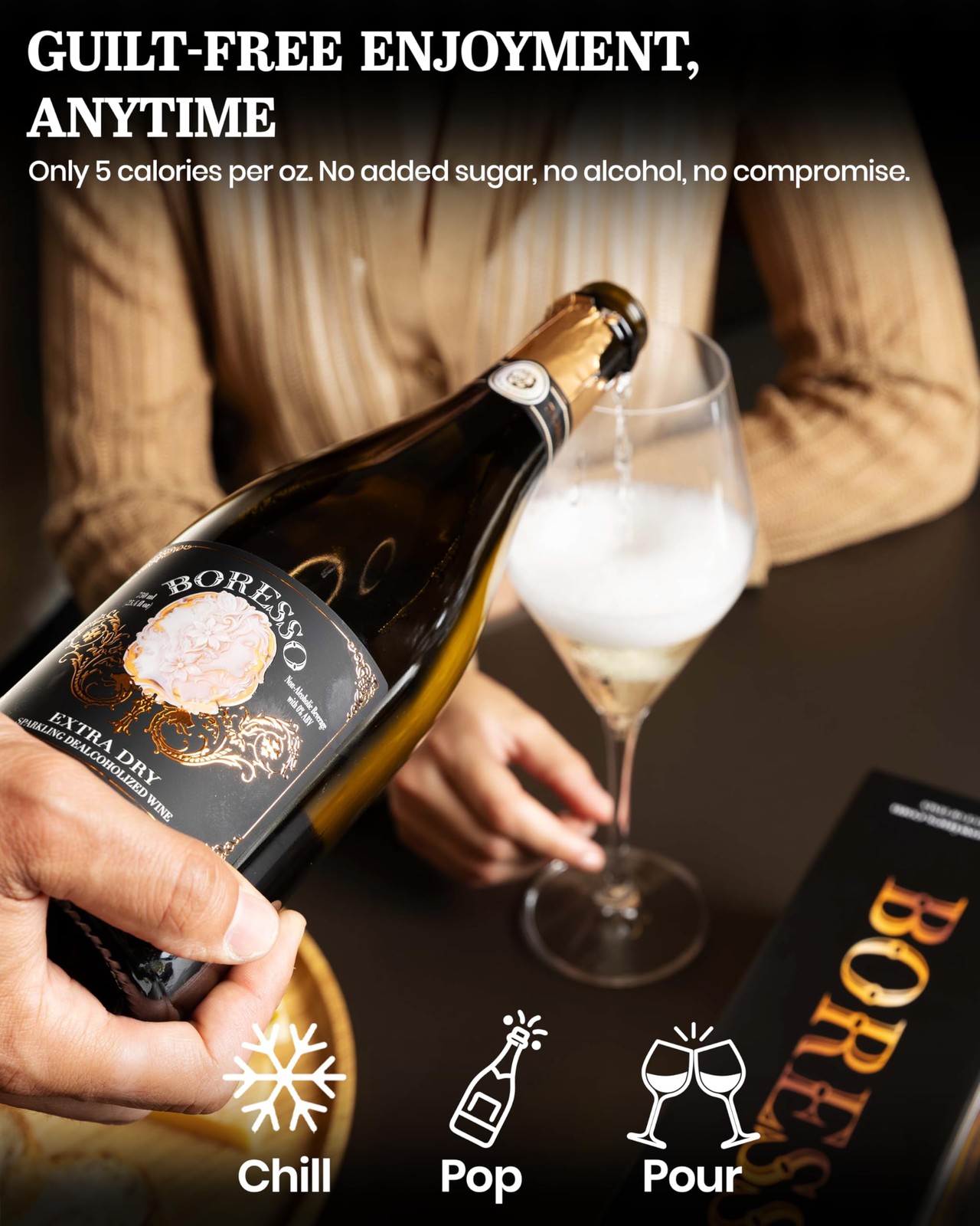 Extra Dry 0.0% ABV Non-Alcoholic Sparkling Wine With Gift Box Perfect Alcohol…