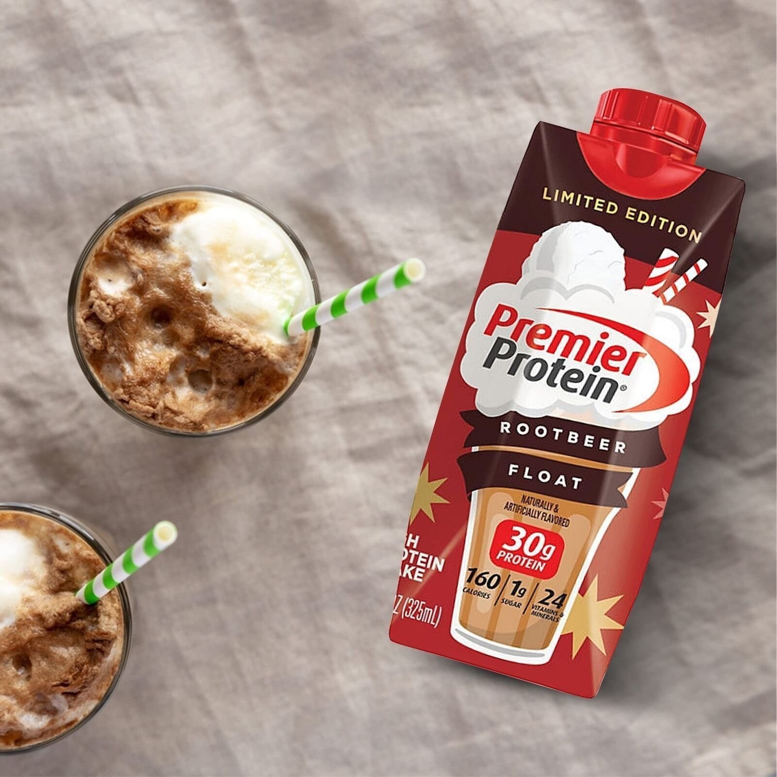 Premier Protein Shakes 6 BottlesRoot Beer in The Award Box 11. oz