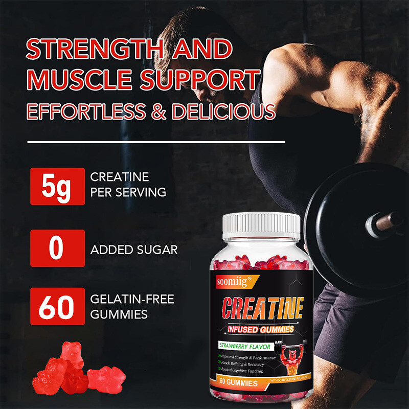 Creatine Monohydrate Gummies Muscle Gain 5000 mg per serving (5 g)