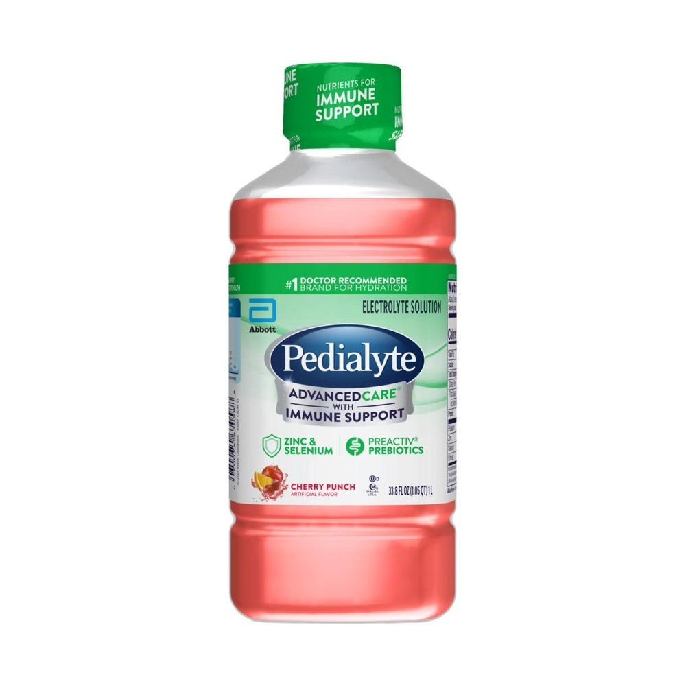 (4 pack) AdvancedCare Electrolyte Drink, Cherry Punch, 1 Liter