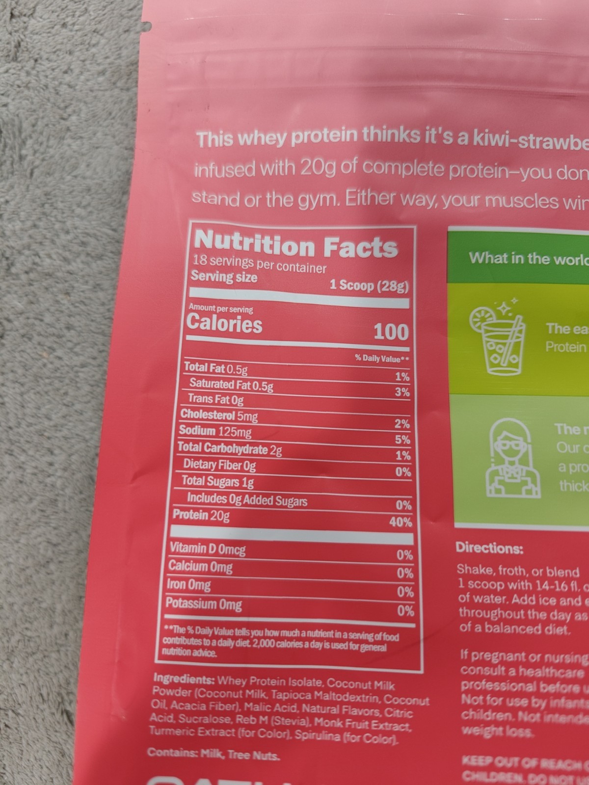 Oath Nutrition Clear Protein Powder – Kiwi Strawberry – Exp 8/27