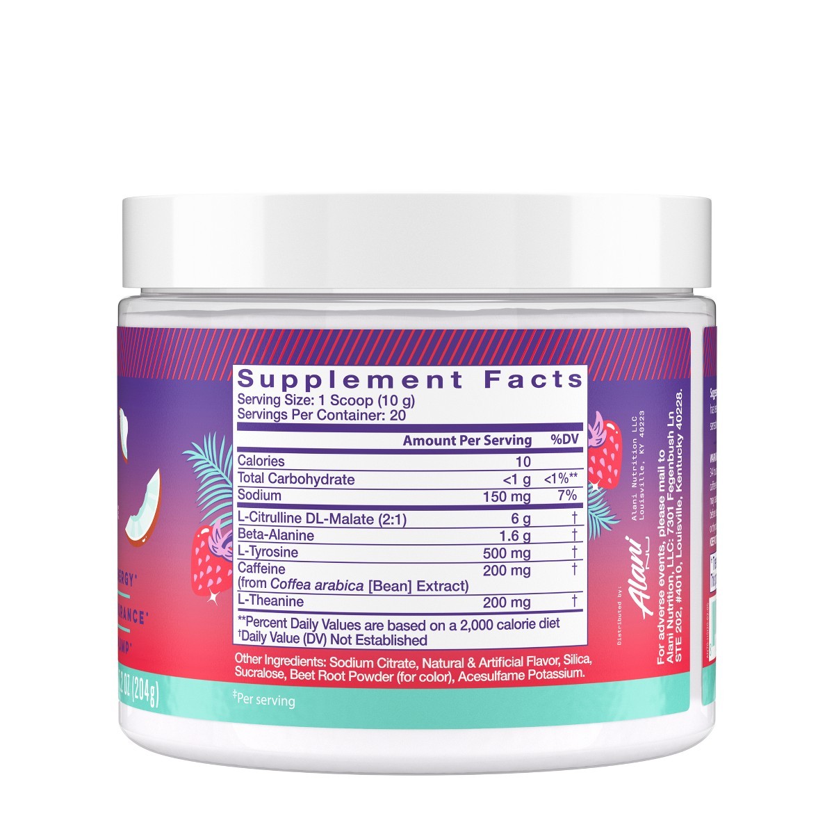 Alani Nutrition Pre-Workout Energy Supplement Powder – Hawaiian Shaved Ice-7.2oz