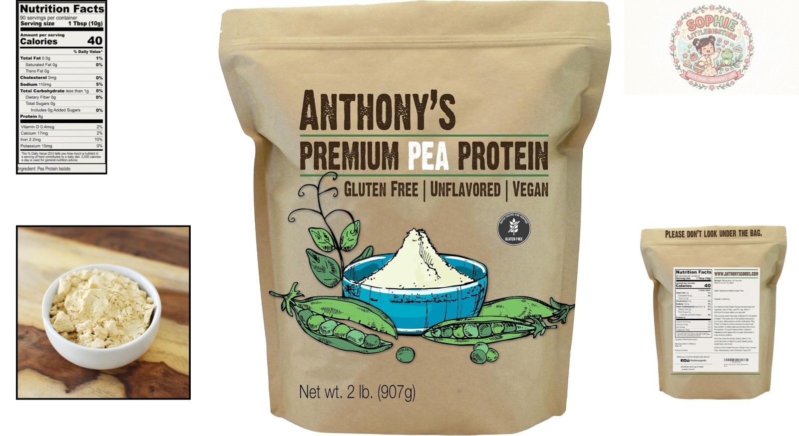 Unflavored 2 lb Plant-Based Protein – Ideal for Smoothies and Keto Diets
