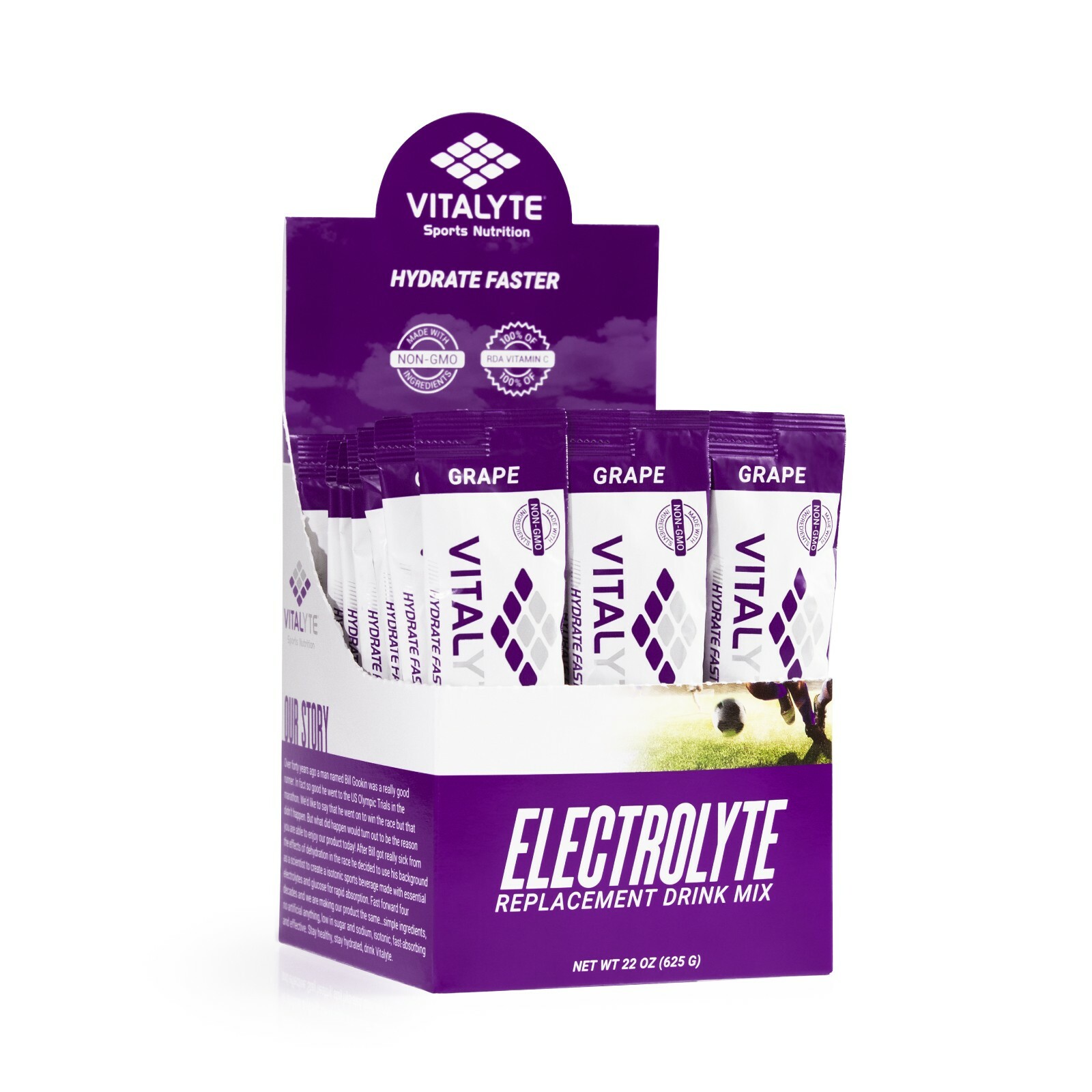 Vitalyte Electrolyte Stick Pack 25 Count Box – Grape SHIPS FAST!