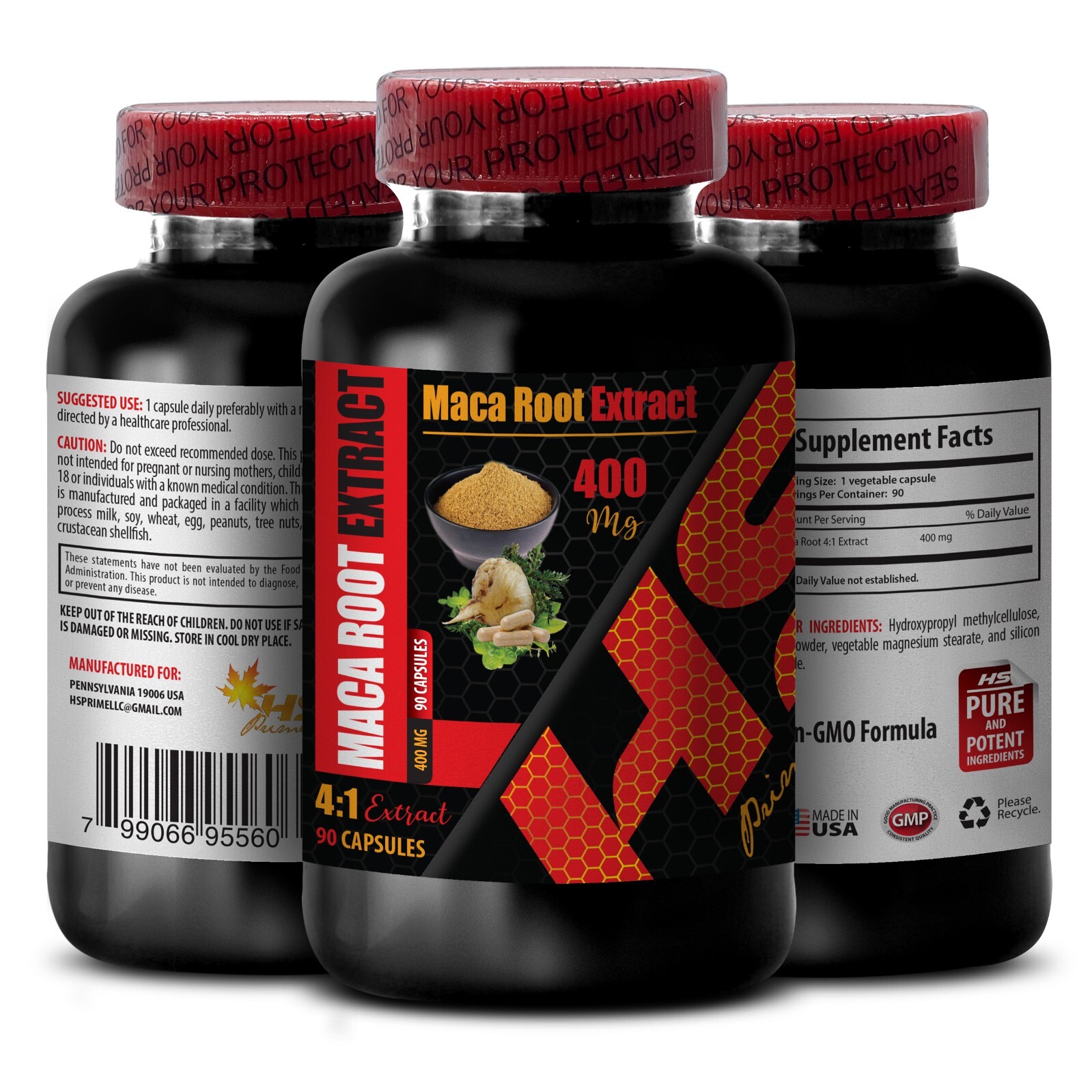 maca supplement – MACA ROOT EXTRACT 400MG – energy booster for women – 1 Bottle
