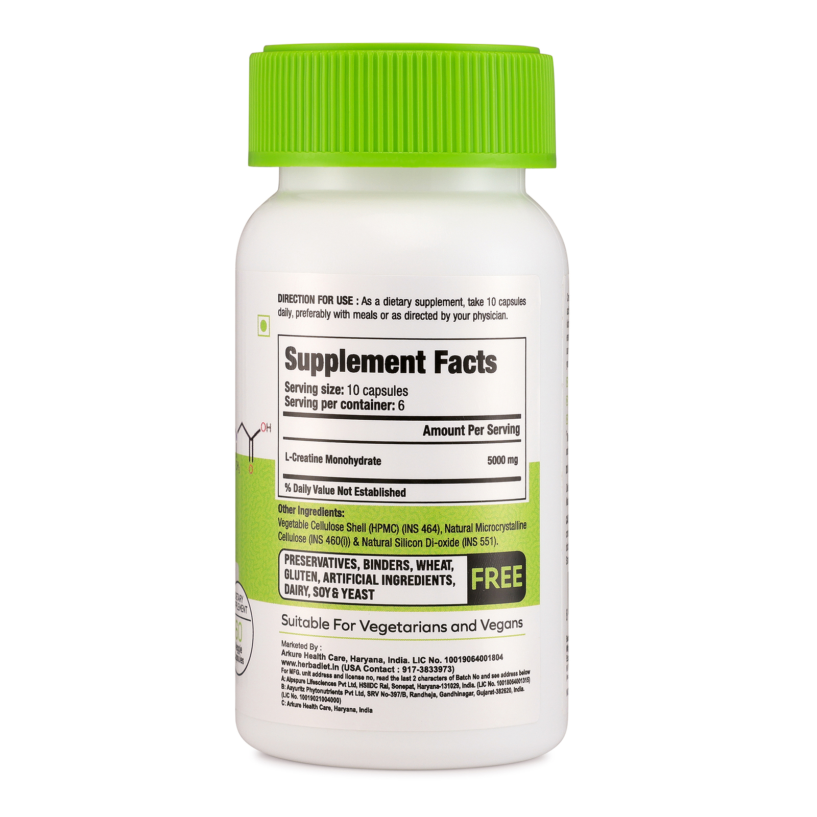 Micronized Creatine Monohydrate Capsules Muscle Growth Support Bodybuilding