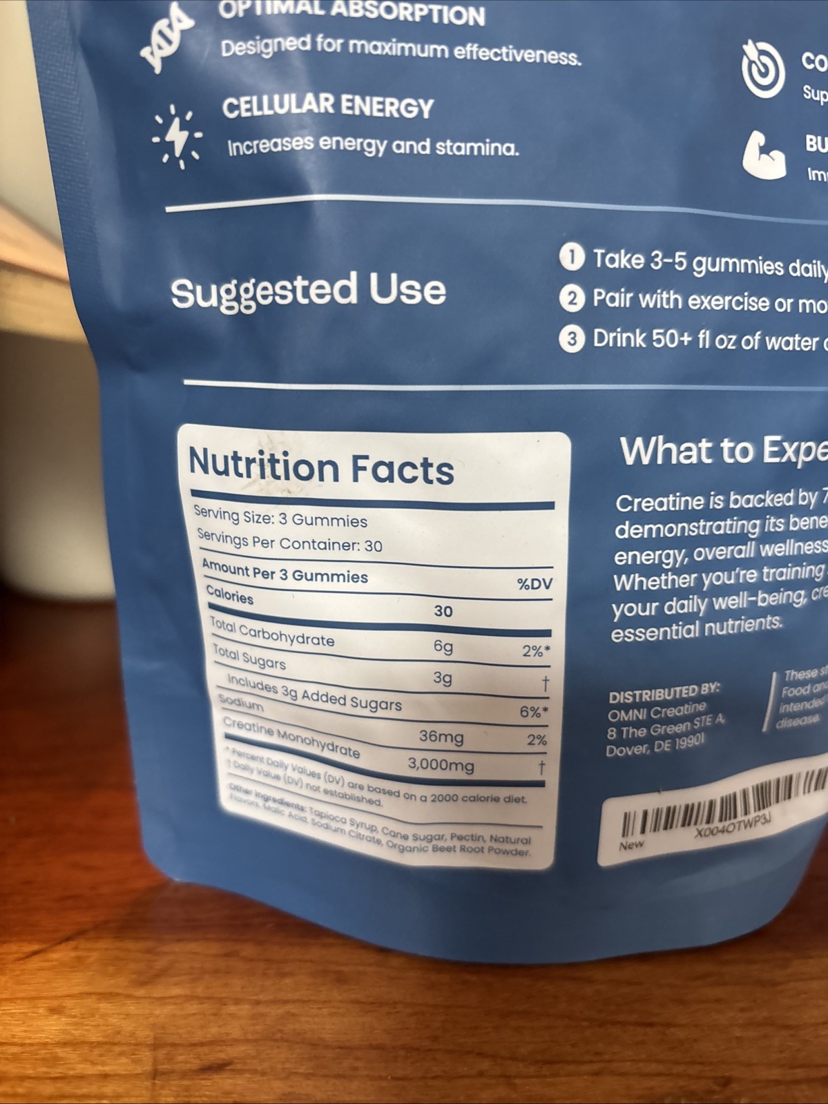 OMNI Creatine Monohydrate Gummies Watermelon 30 Gummies