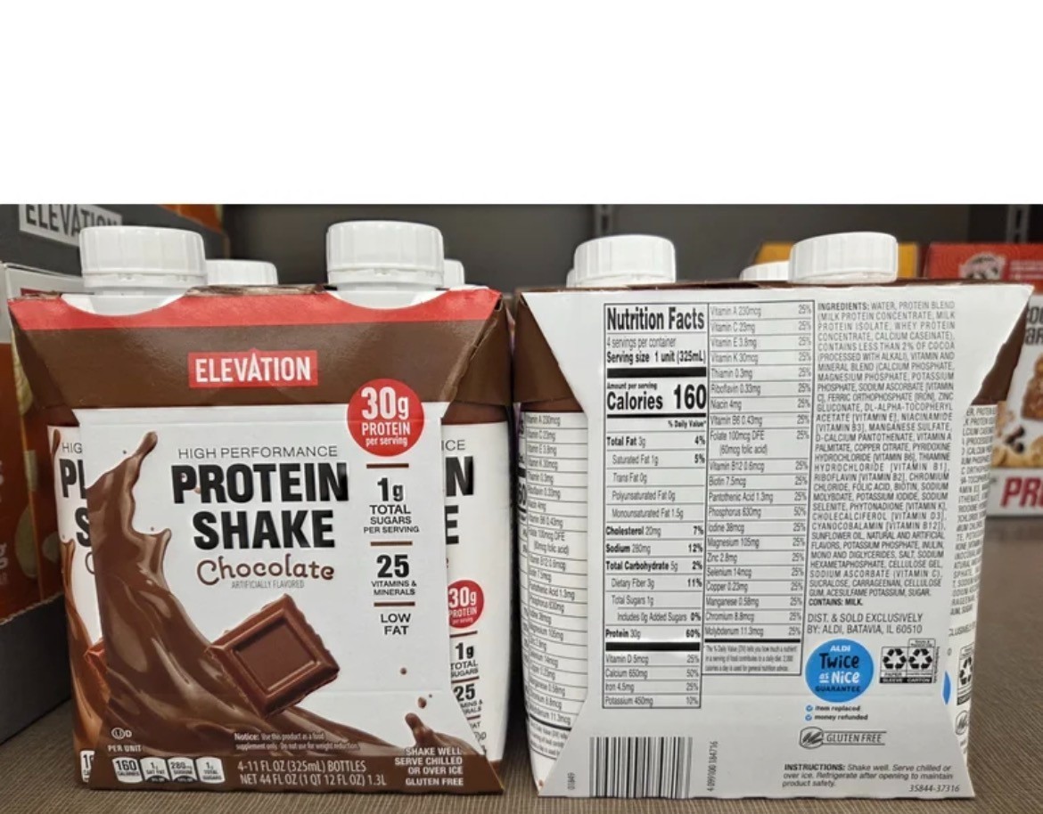 Elevation High Performance Protein Shake Chocolate 44fl oz 1.3L (2 Packs)