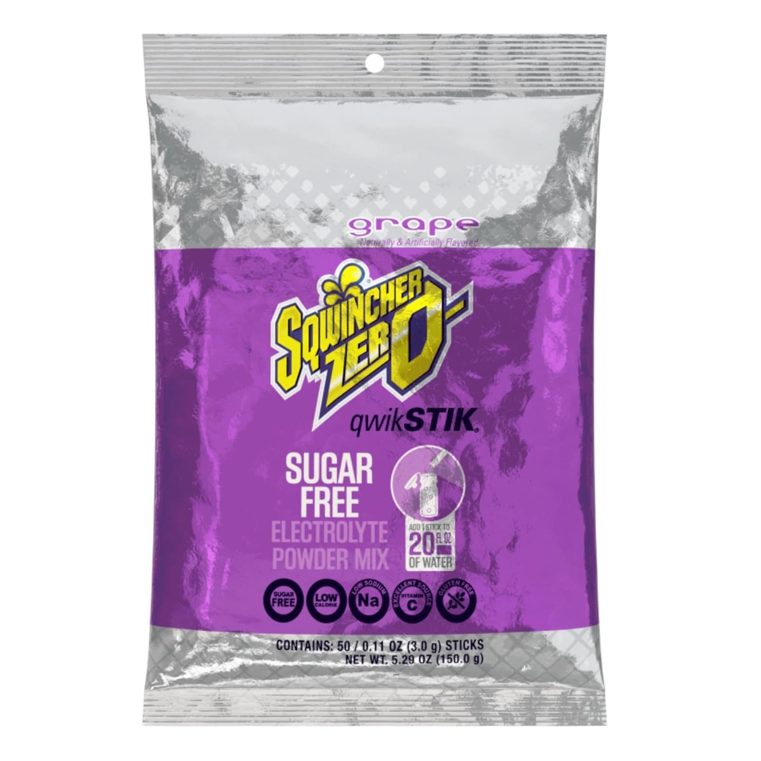 Sqwincher Bundle: (50) Grape Zero Qwik Stiks (20oz Yield) & (50) Sqweeze…