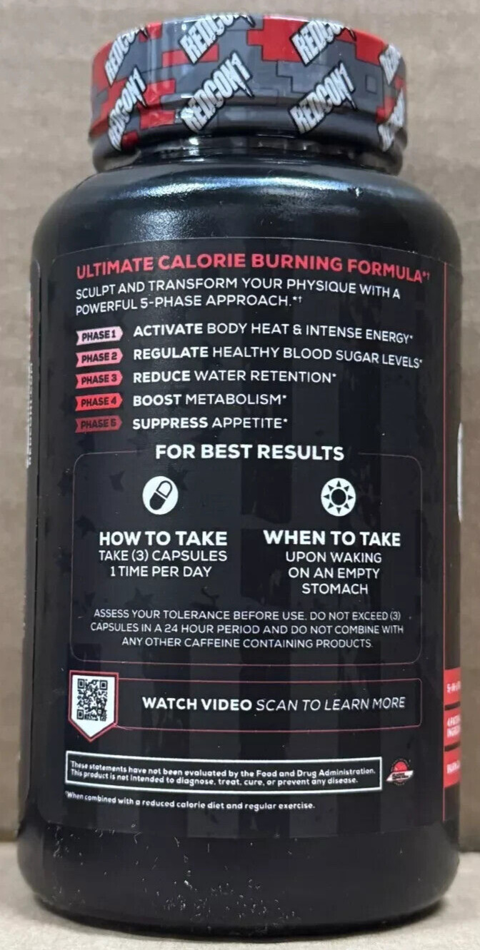 Redcon1 C-Burn Extreme Hardcore Weight Loss Fat Burner 90 Capsules New Bottle
