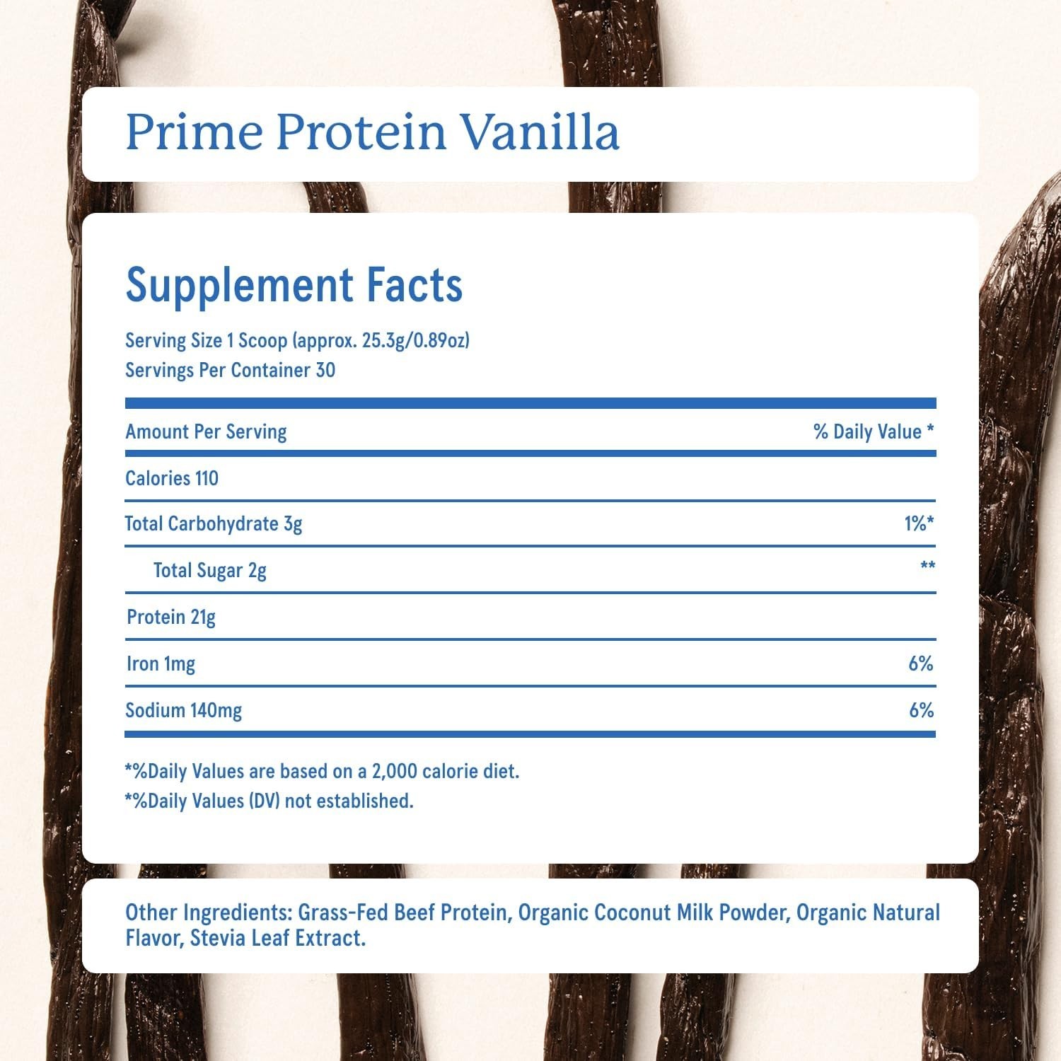 New Grass Fed Beef Protein Powder Vanilla 30 Servings Keto Gluten Free