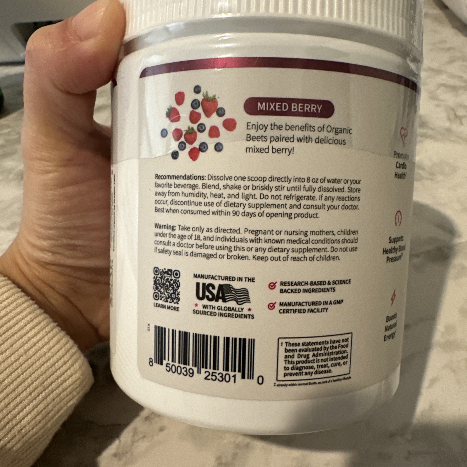 Snap Nitric Oxide 3 in 1 Circulation Superfood Mixed Berry 8.8 Ox