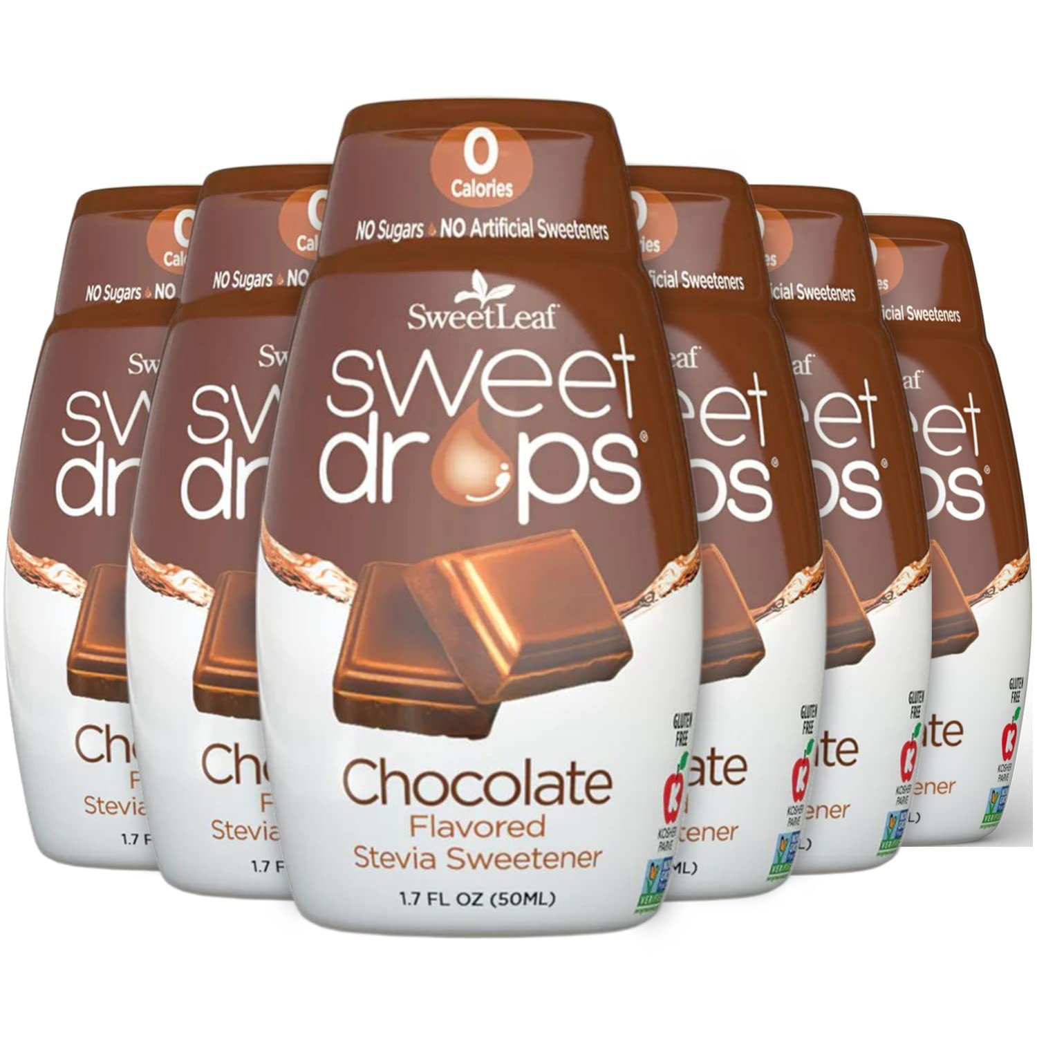 SweetLeaf Sweet Drops Chocolate Stevia Liquid Sweetener 1.7 Ounce (Pack of 6)
