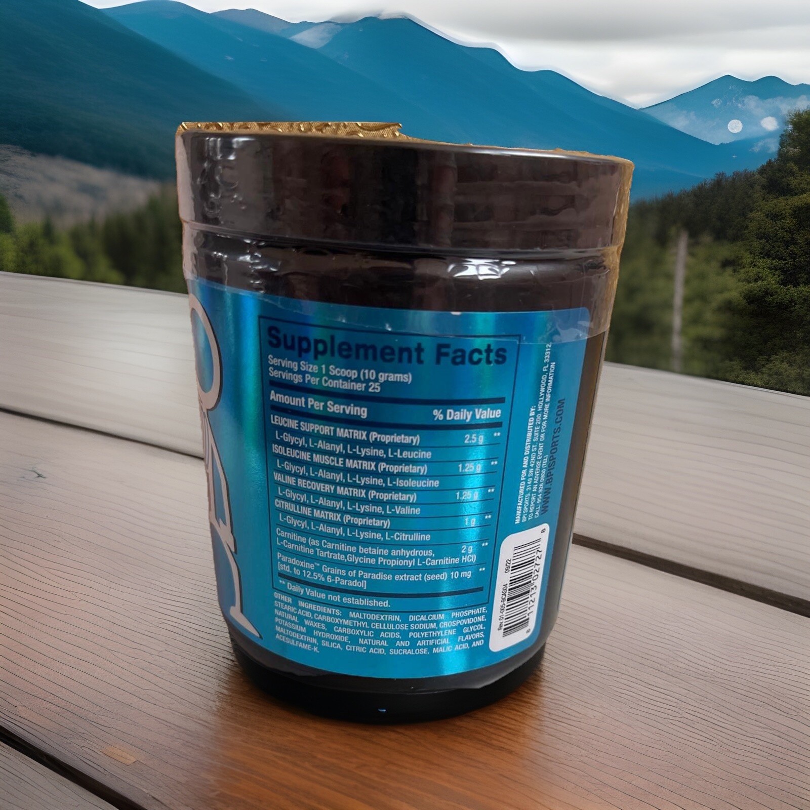 BPI Sports Best BCAA Shredded Caffeine-Free Blue Raz 9.7oz EXP 08-2027
