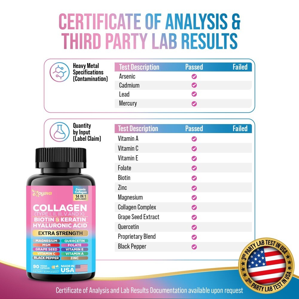 Collagen Caps Hair, Skin & Nail Health 64,000 MCG Biotin 90 Caps