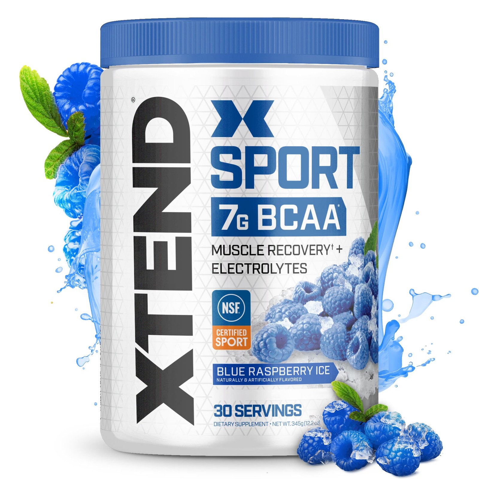 XTEND Sport BCAA Powder Blue 12.2 Ounce (Pack of 1), Raspberry Ice
