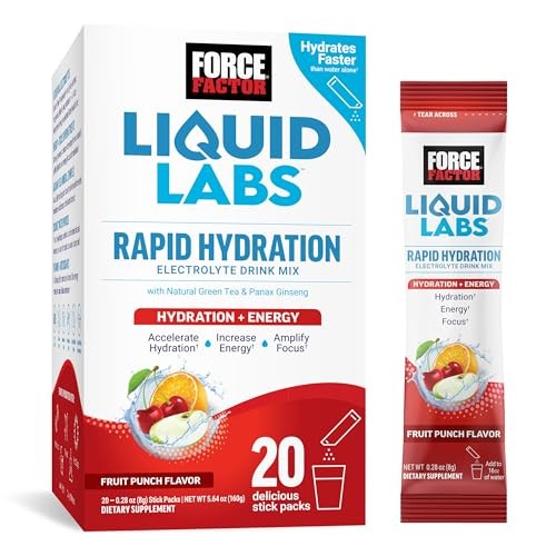 Liquid Labs Energy Drink, 20 Servings (Pack of 1) Energy Fruit Punch