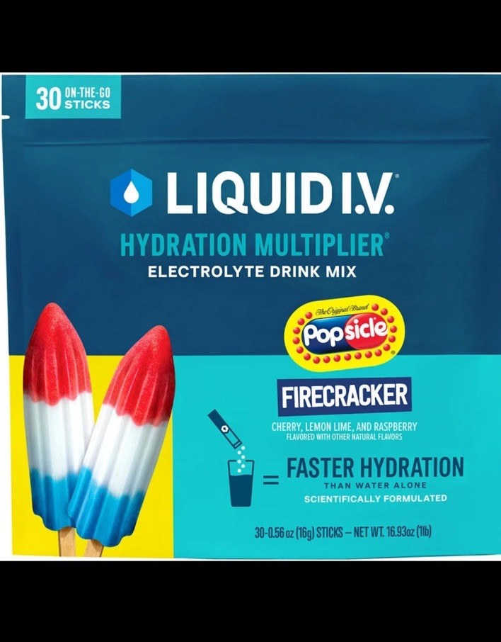 Liquid I.V. Hydration Multiplier Electrolyte Powder Firecracker 30 Sticks