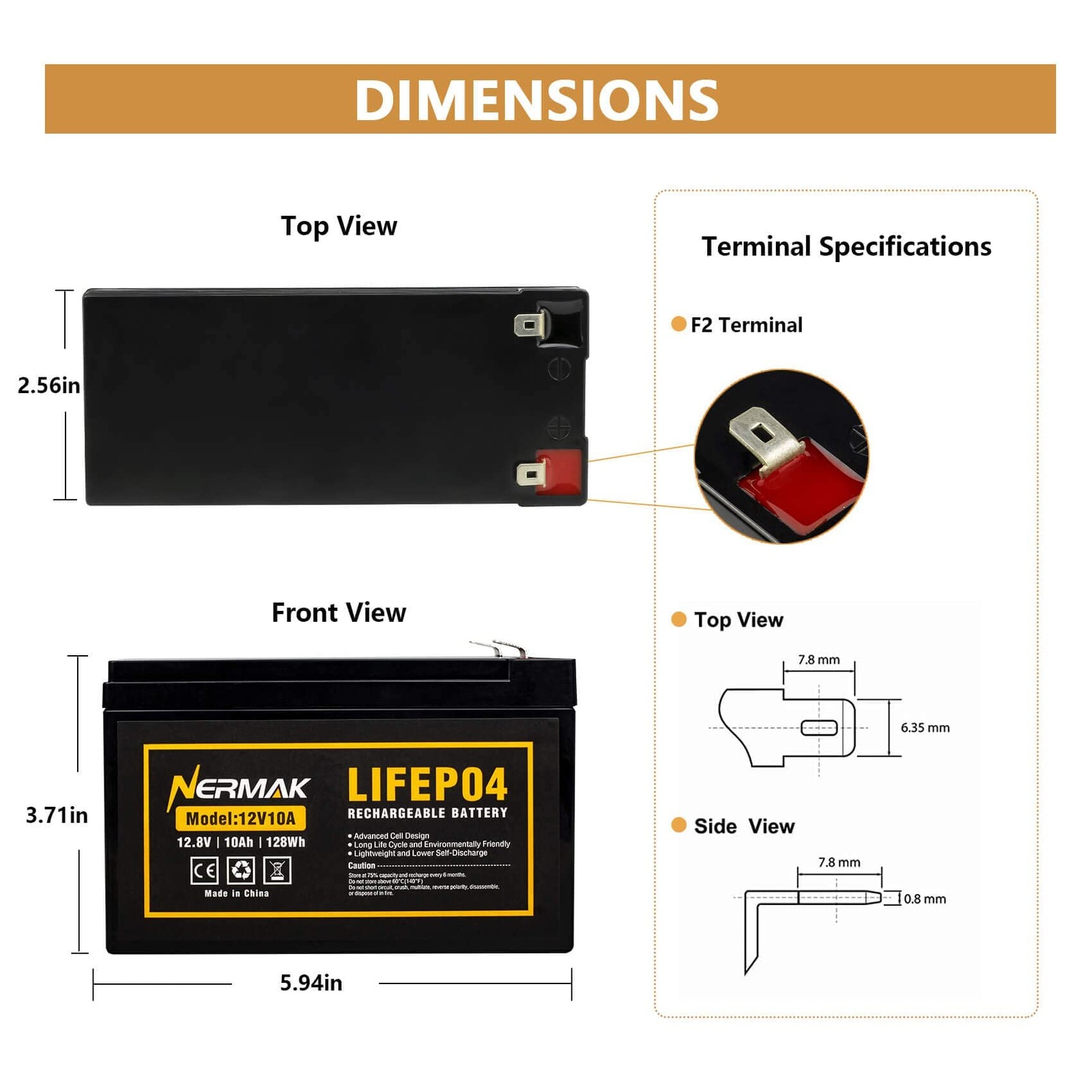 Nermak 2 Pack 12V 10Ah Lithium Ion LiFePO4 Deep Cycle Battery, 2000+ Cycles…
