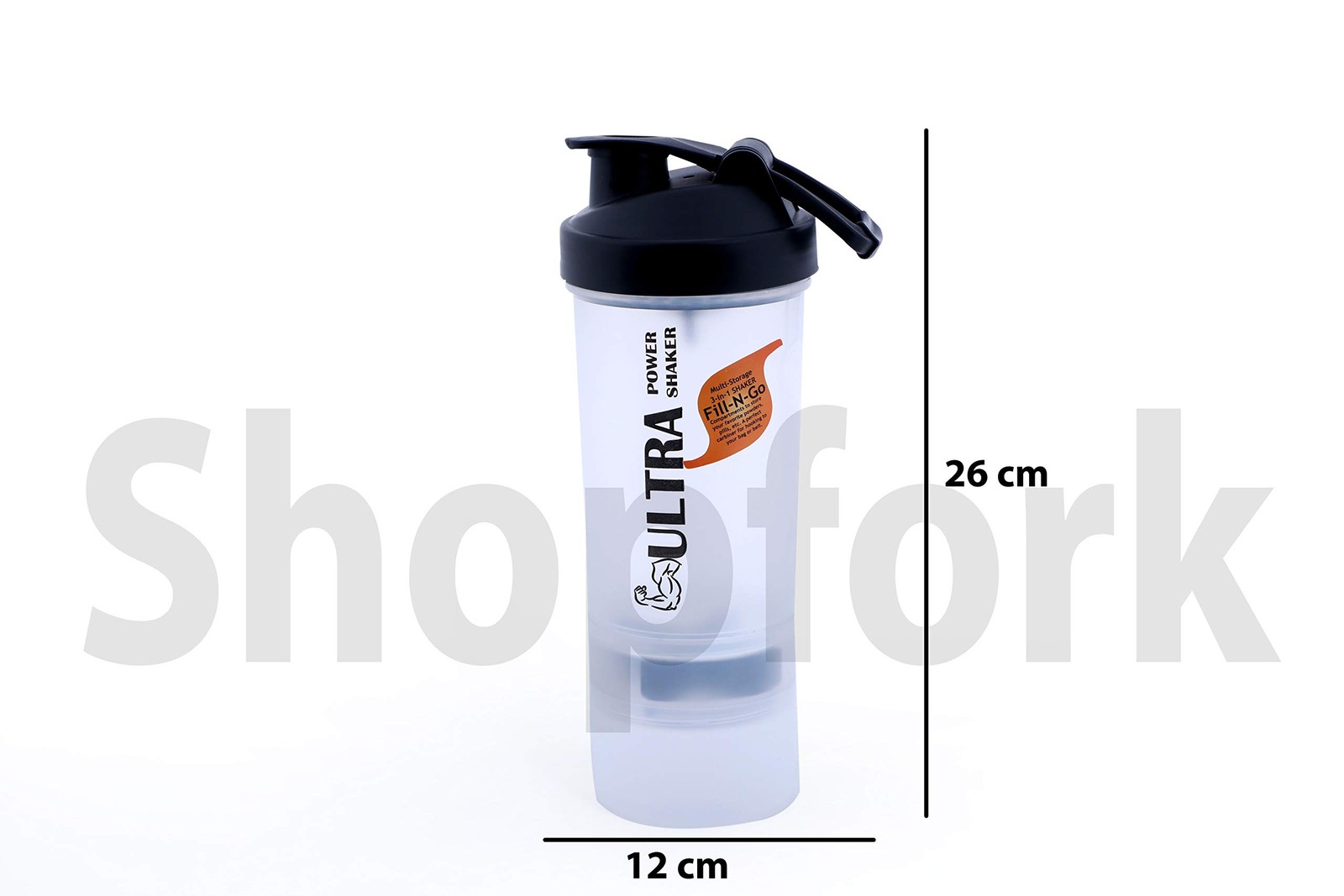 Shopfork Gym Shaker Bottle | BPA Free Storage Black