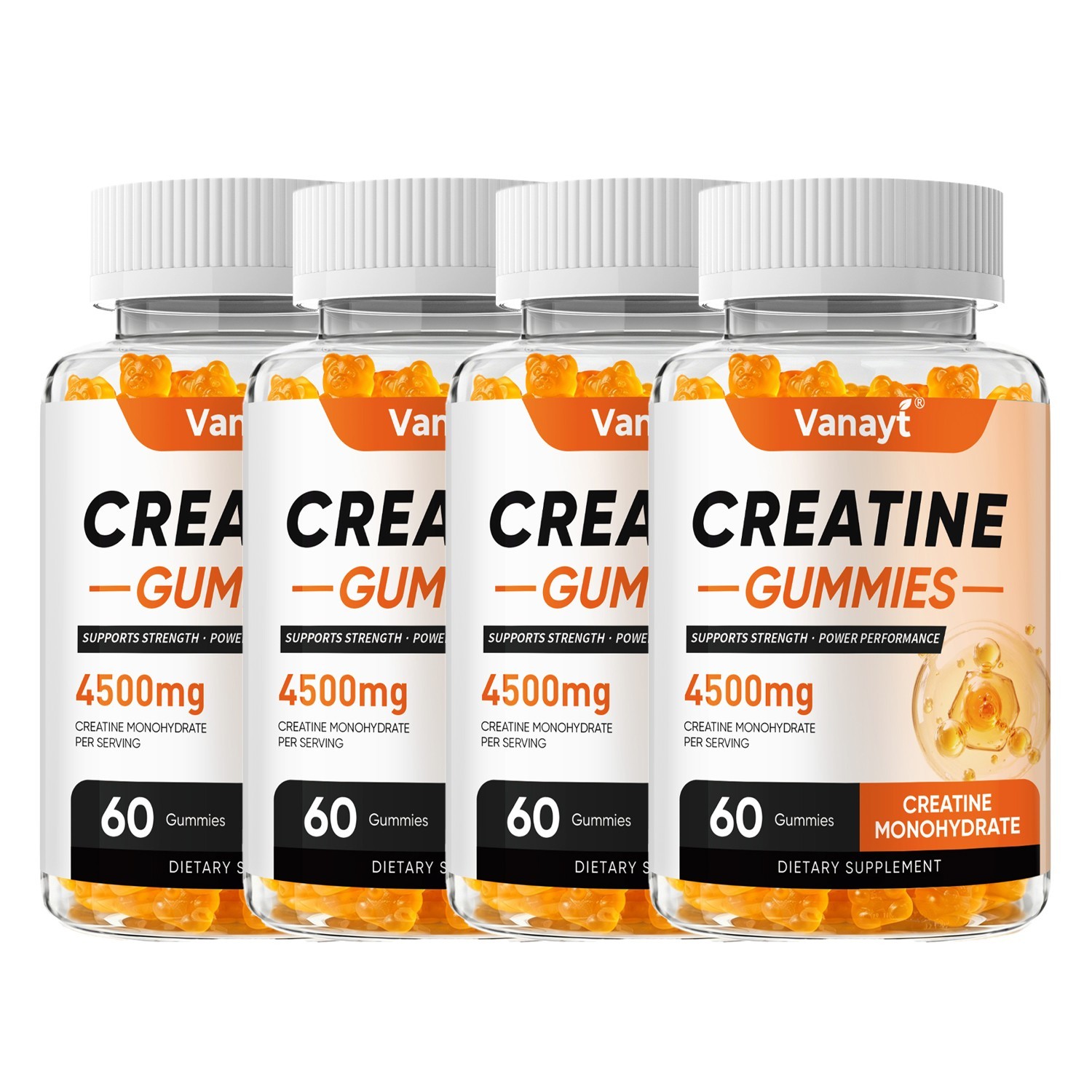 4500mg Creatine Monohydrate Gummies Workout Performance Muscle Recovery 60 Gummy