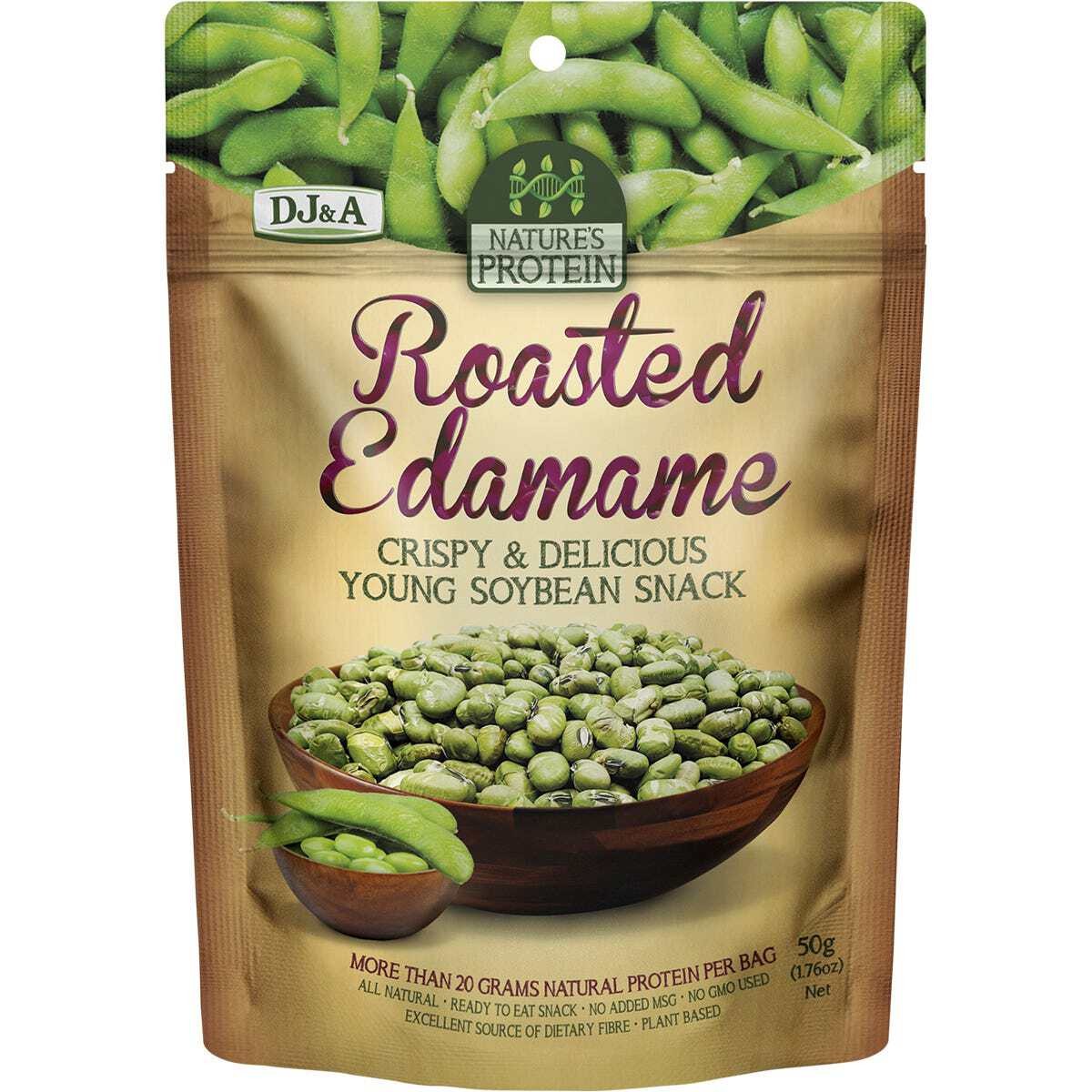 DJ&A Nature’s Protein Roasted Edamame 50g (Pack of 12)