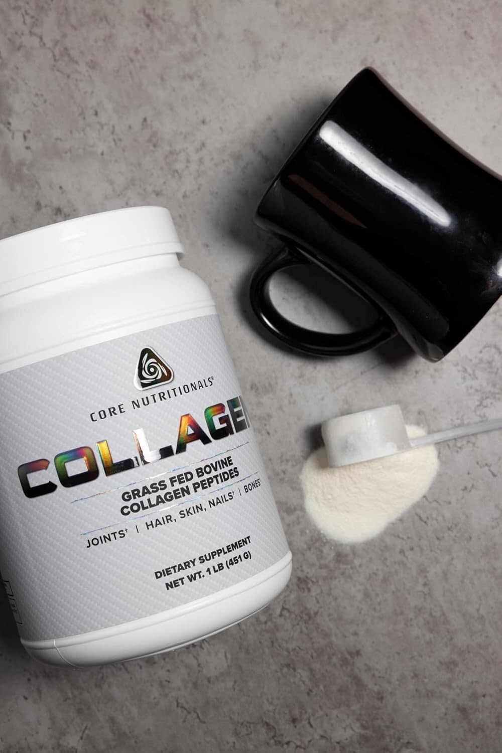 Core Nutritionals Collagen, Grass Fed Bovine Collagen Peptides – 35 Ser – Choc