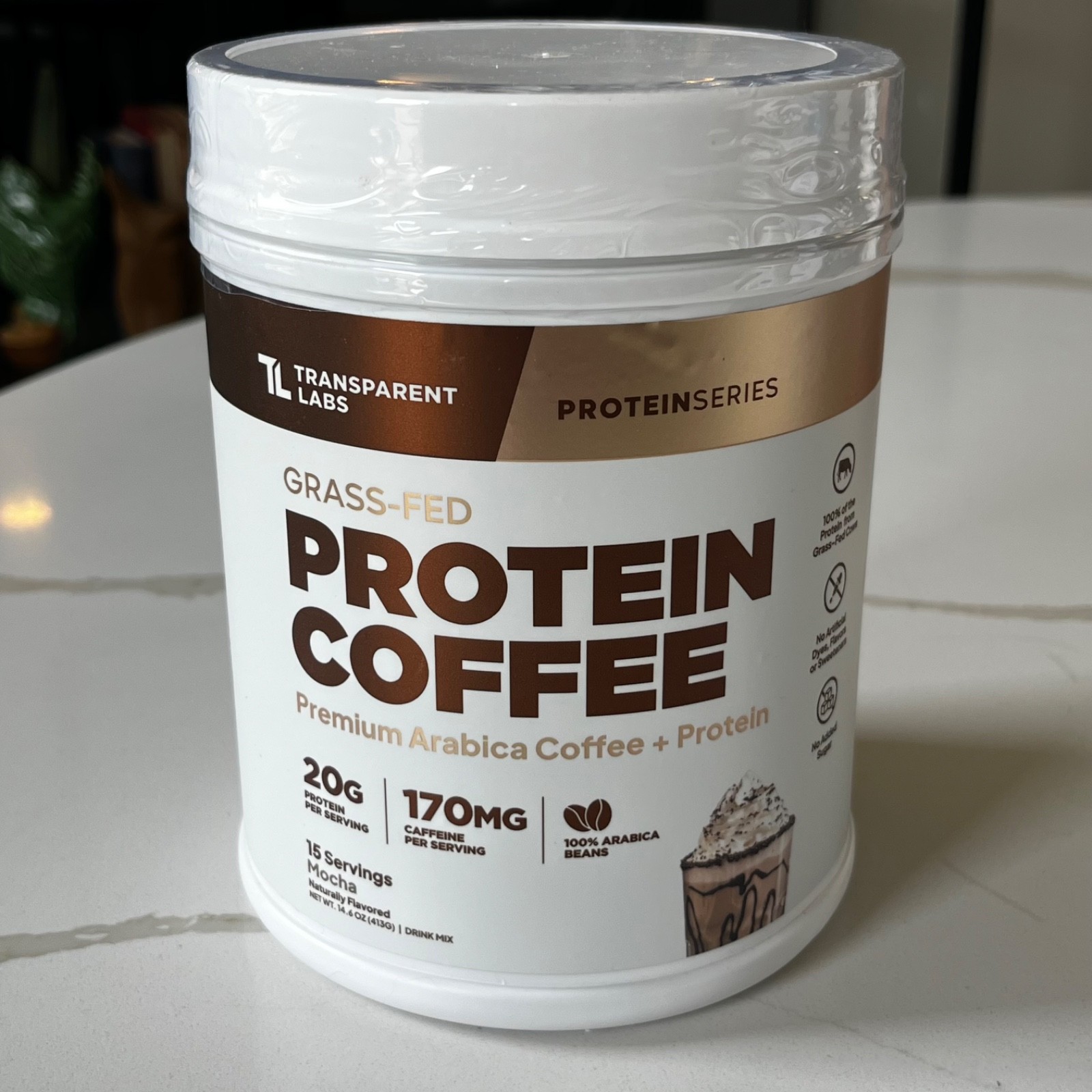 Transparent Labs Protein Coffee Grass-Fed 15 Srv Mocha 13.6 oz