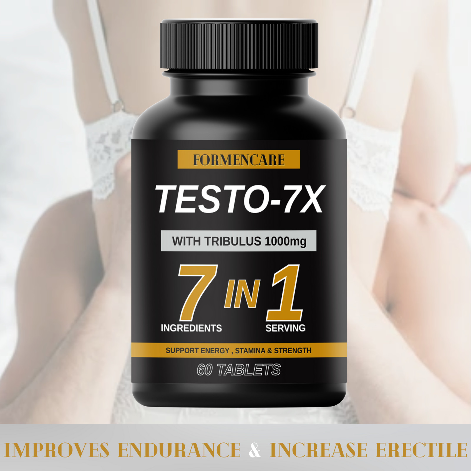 NEW . 60 Powerful Capsules . Works In 10 Minutes. Herbal Supplement for Men