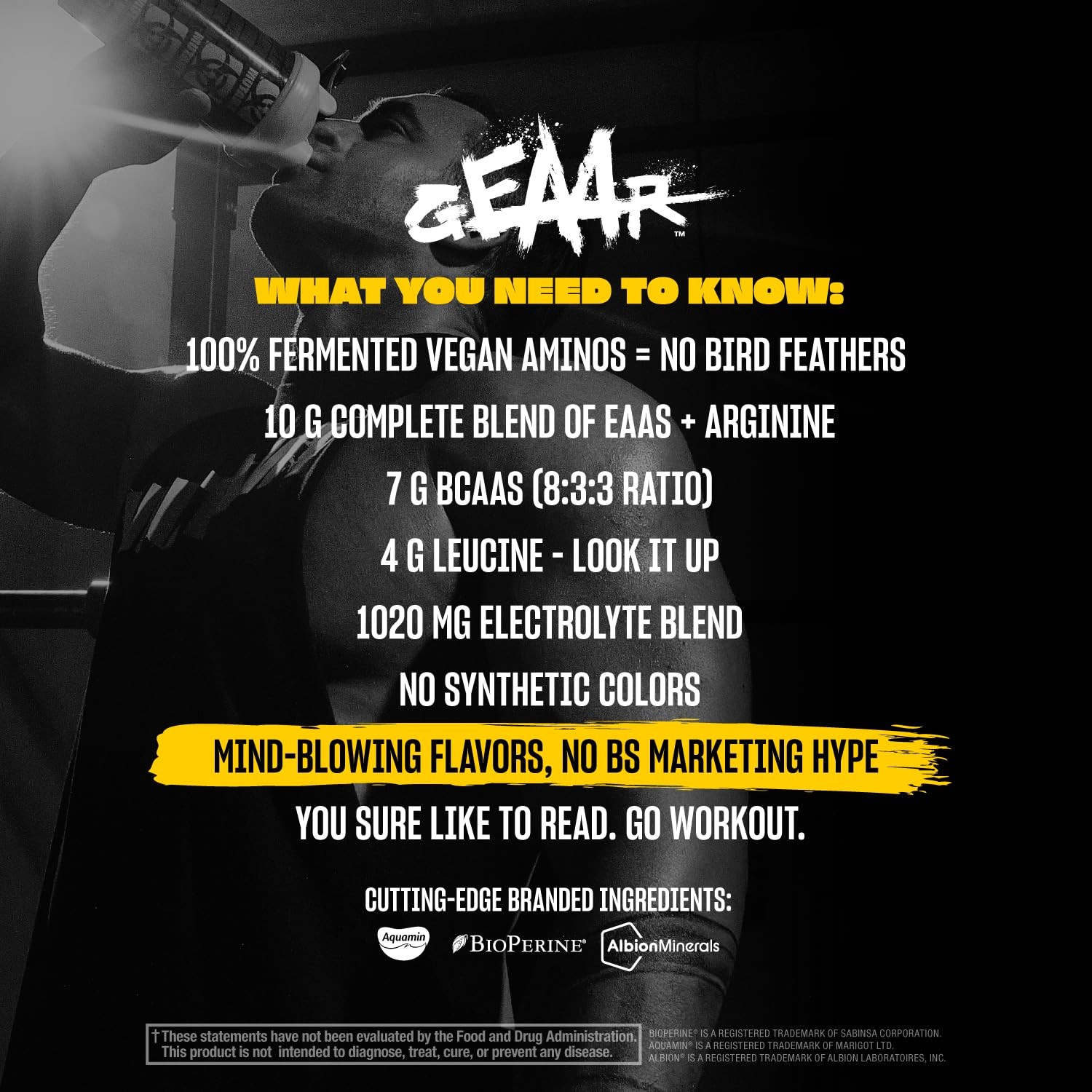 Mutant GEAAR 9.4g of EAA Powder + Arginine, 7g BCAAs, 4g Leucine, Electrolyt…