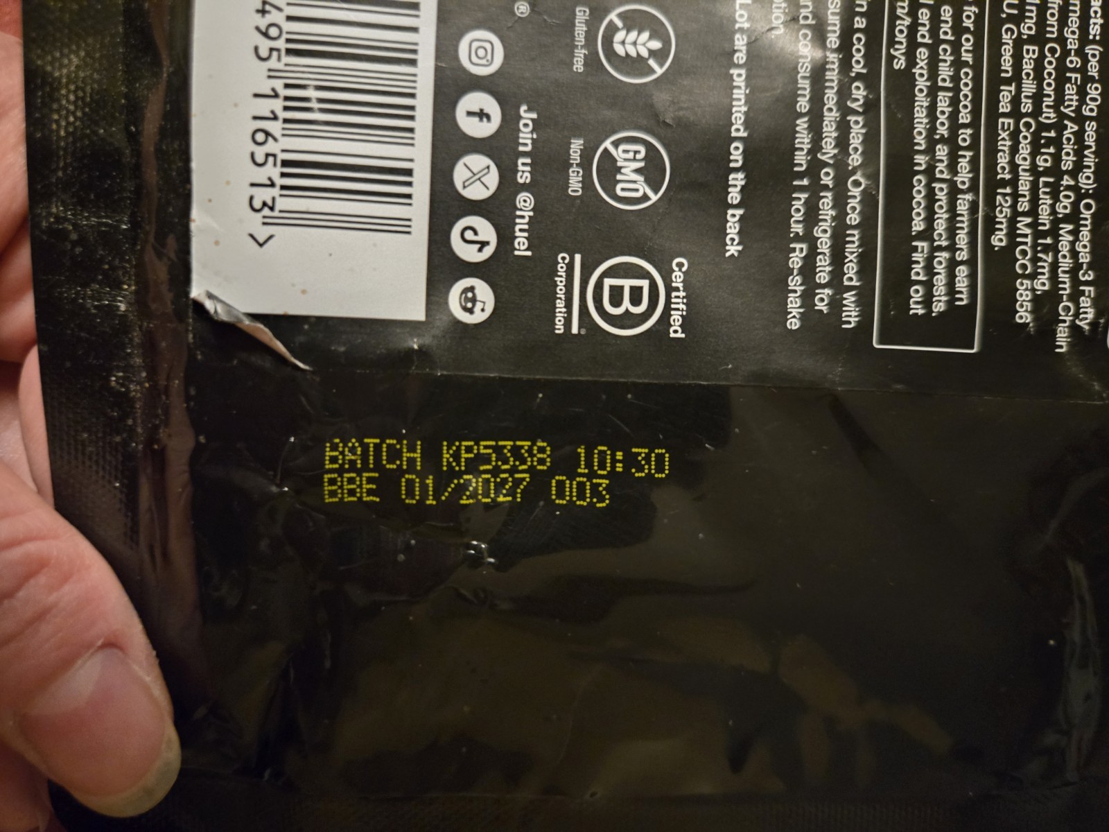 2X Huel Black Edition Chocolate 40g Vegan Protein Drink 54 Oz