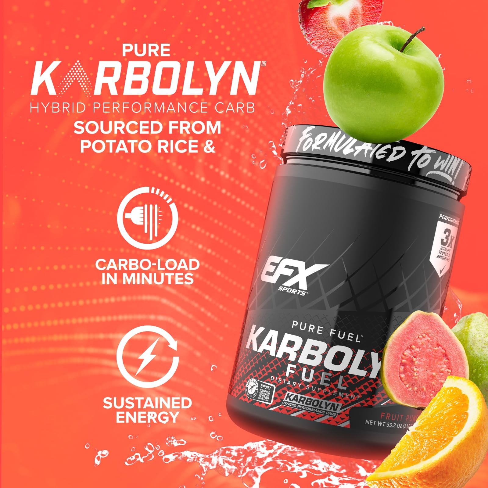 EFX Sports Karbolyn Fuel | FastAbsorbing Carbohydrate Powder | Carb Load, Sus…