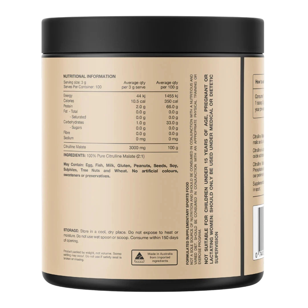 New Switch Nutrition Citrulline Unflavoured 300g 100% Pure Citrulline Malate 2:1