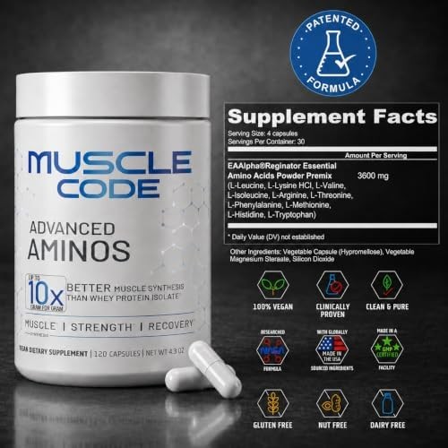 NAUTILUS Muscle Code Essential Amino Acid Capsules – Muscle Synthesis & Repair &