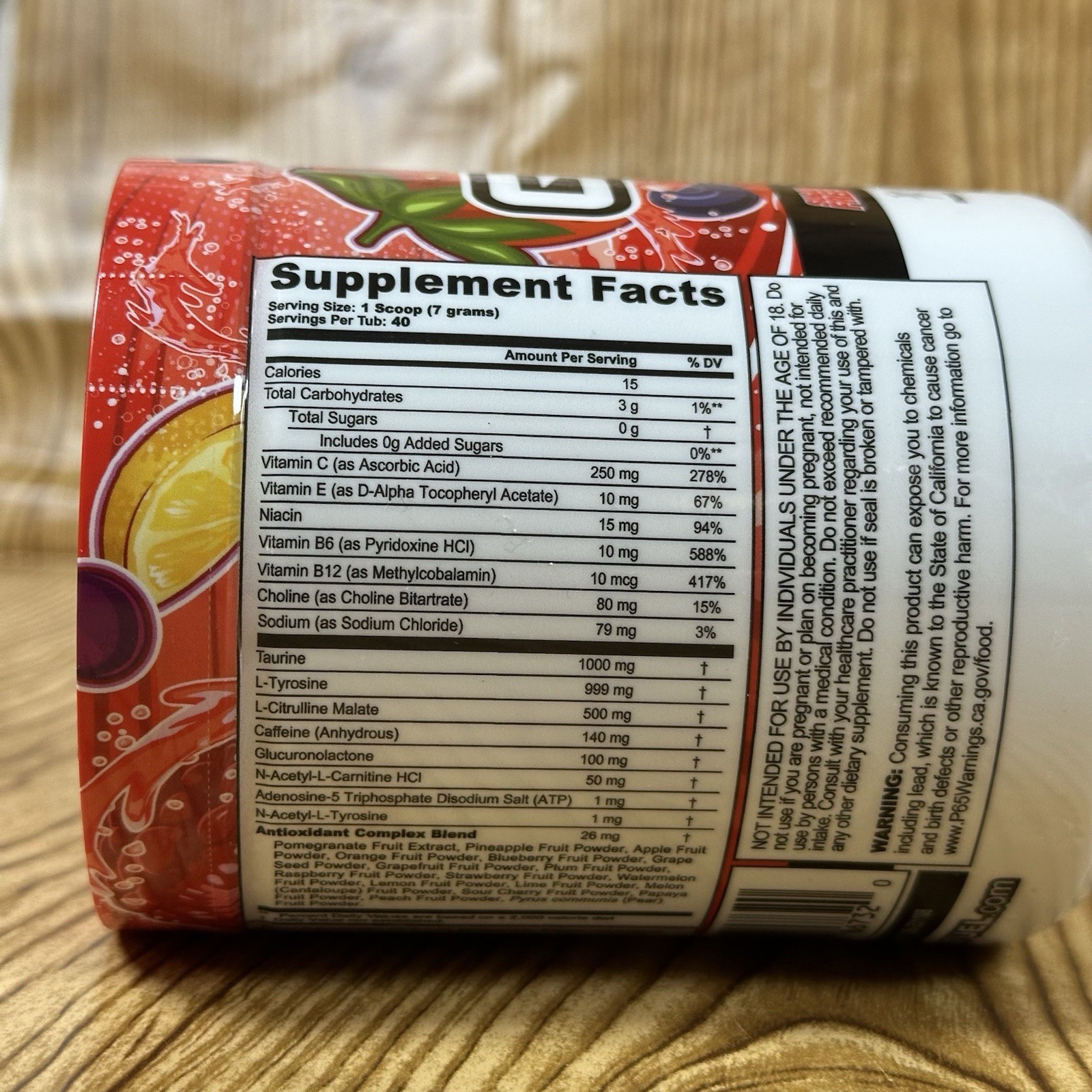 G FUEL Energy Formula Fruit Punch Tub Sugar Free 40 Servings 9.9 oz