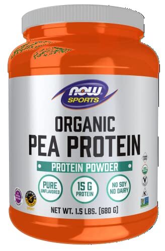 NOW Sports Organic Pea Protein Powder Unflavored 15g Protein 1.5lb Non-GMO