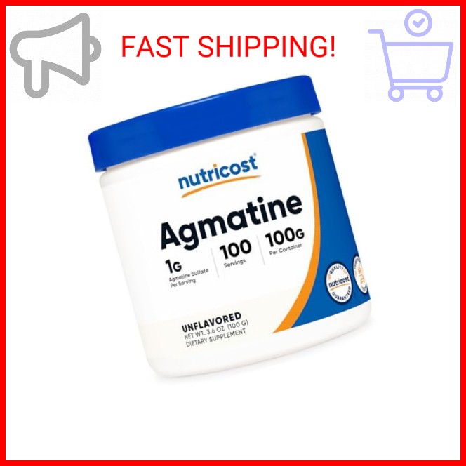 Nutricost Agmatine 100 Grams – Pure Agmatine Powder 100 Servings (Agmatine Sulfa