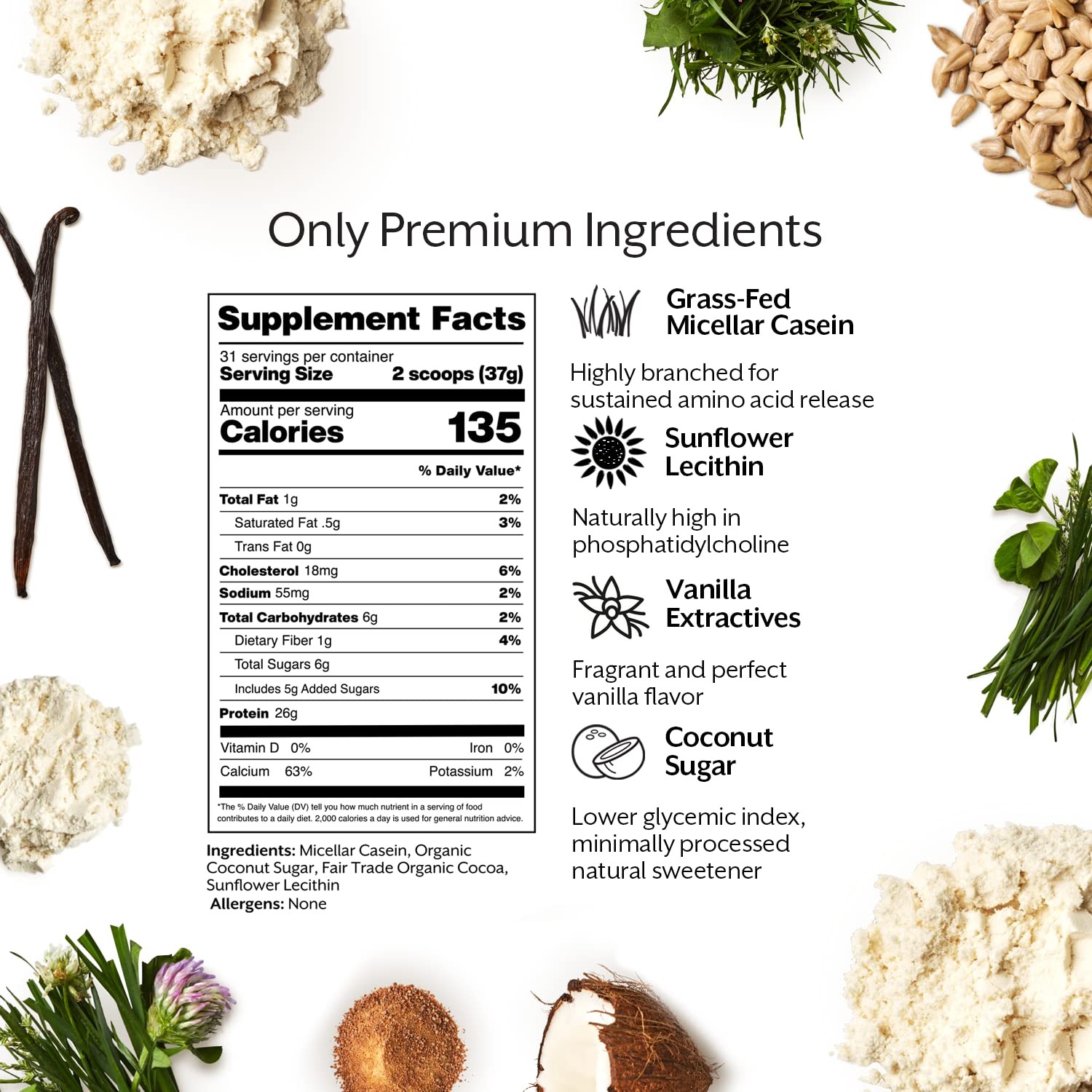 Promix Nutrition Casein Protein Powder – Grass Fed Pasture Raised Slow Release