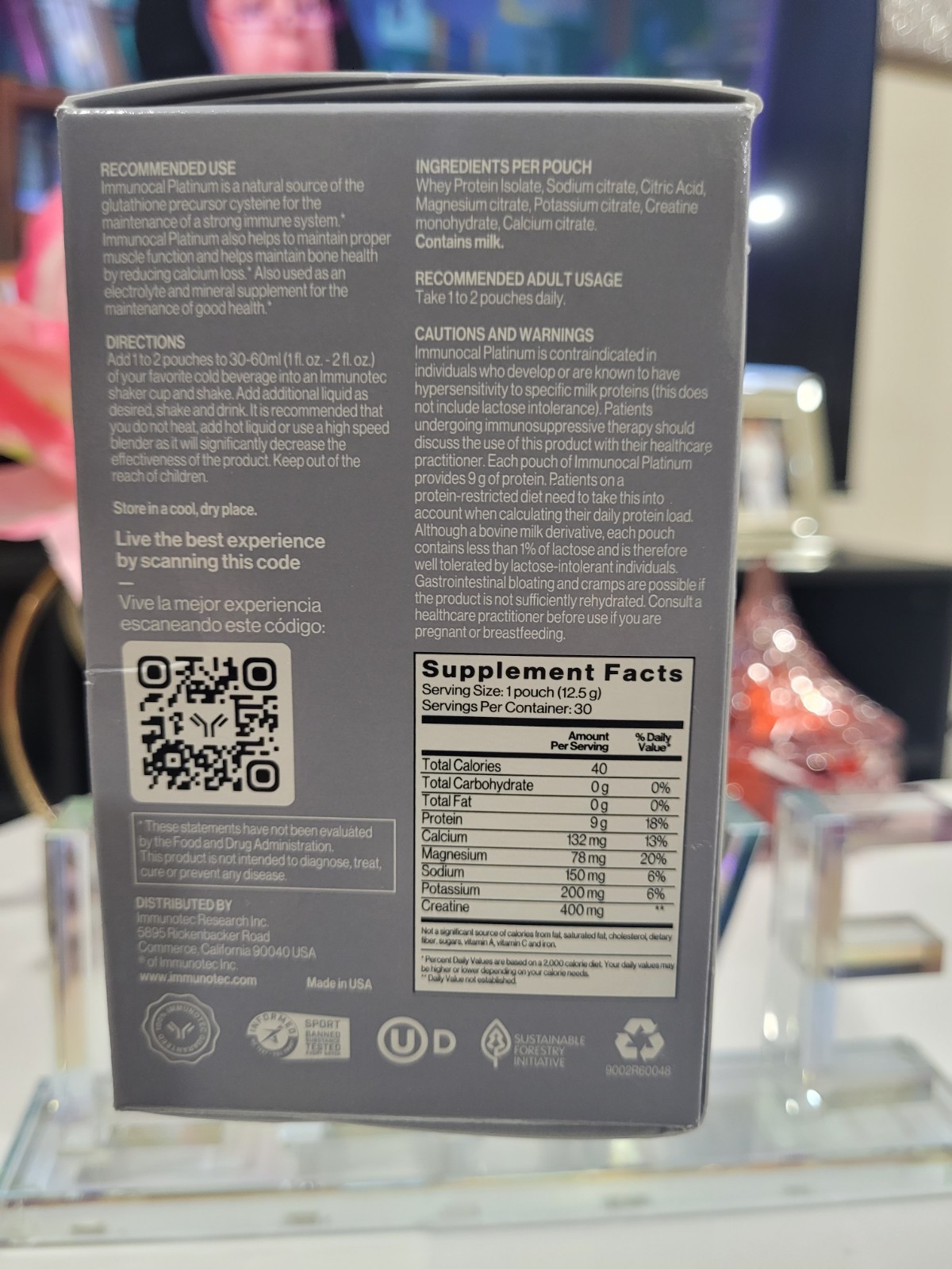 Immunotec Immunocal Platinum 30-pouches glutathione precursor free shipping.