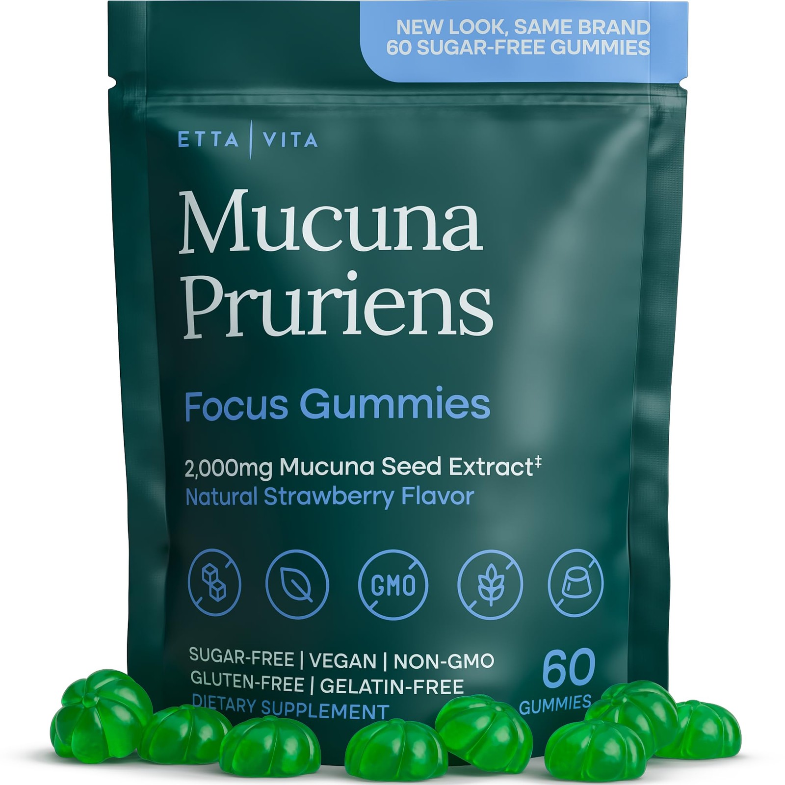 Dopamine Supplement – Sugar-Free Mucuna Pruriens Gummies (2g/serving) Energy & F